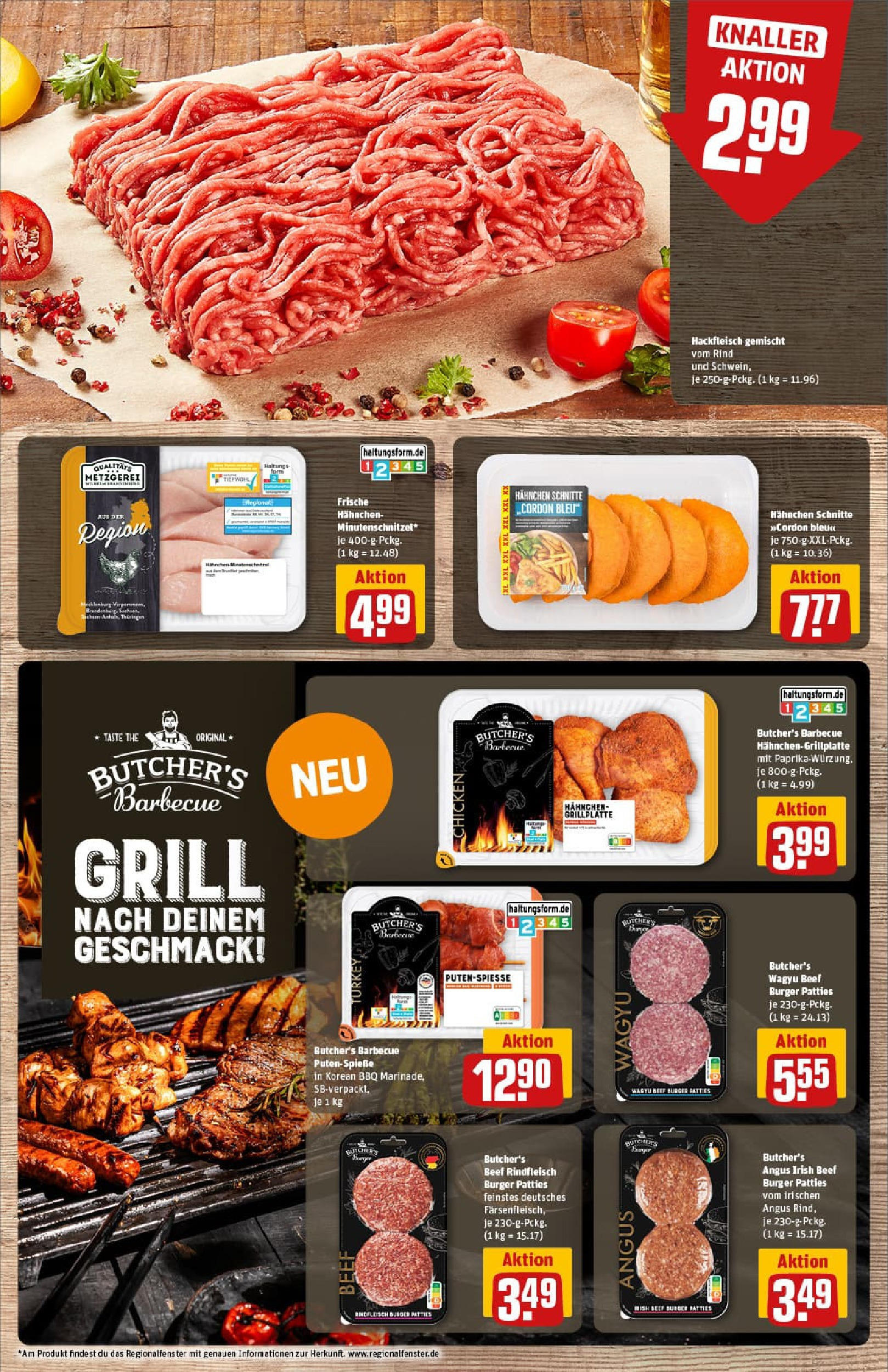 REWE Prospekt ab 13.07.2025 zum Blättern » Angebote | Seite: 8 | Produkte: Grill, Hahnchen, Burger, Hackfleisch