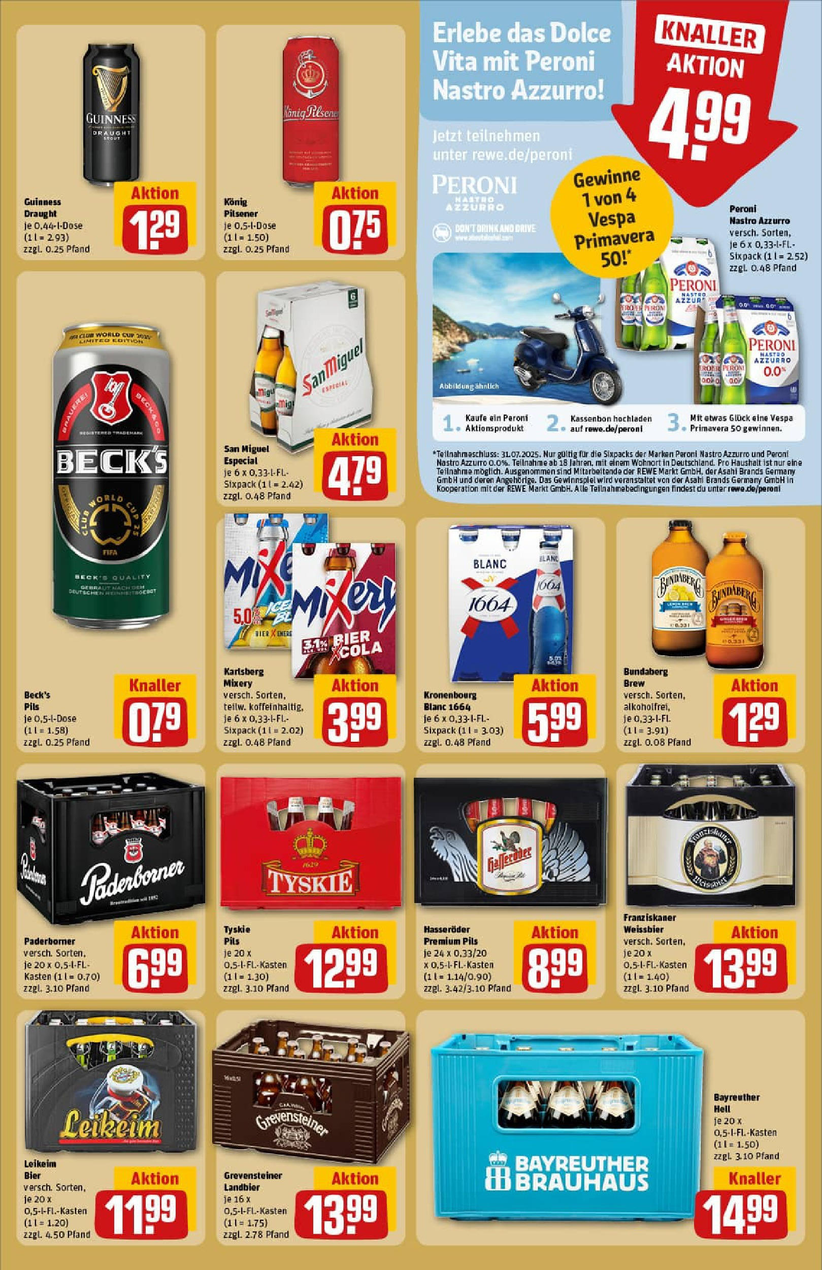 REWE Prospekt ab 14.07.2025 zum Blättern » Angebote | Seite: 19 | Produkte: Franziskaner, Konig pilsener, Mixery, Hasseröder