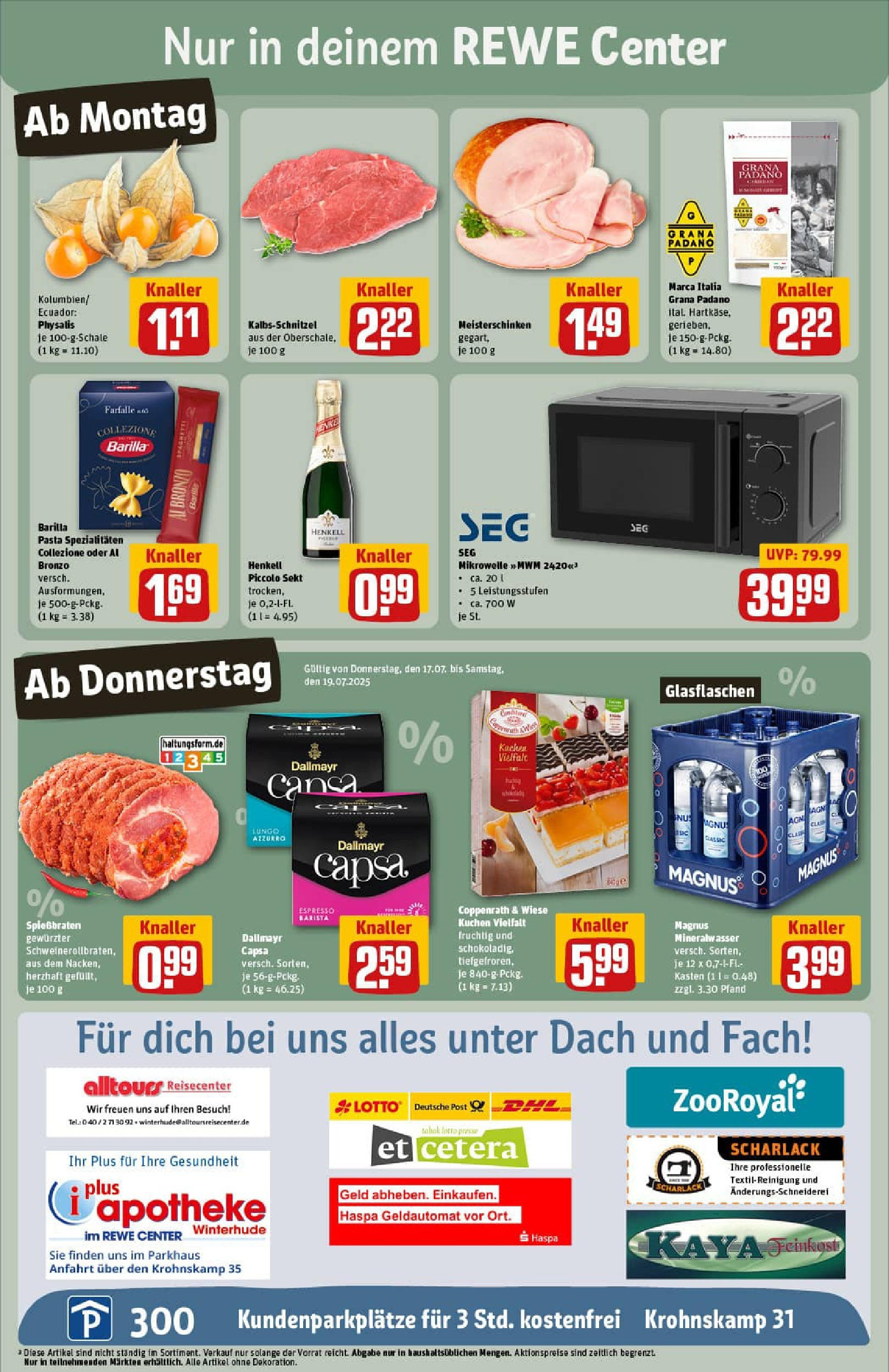 REWE Prospekt ab 13.07.2025 zum Blättern » Angebote | Seite: 3 | Produkte: Mikrowelle, Sekt, Mineralwasser, Dallmayr capsa