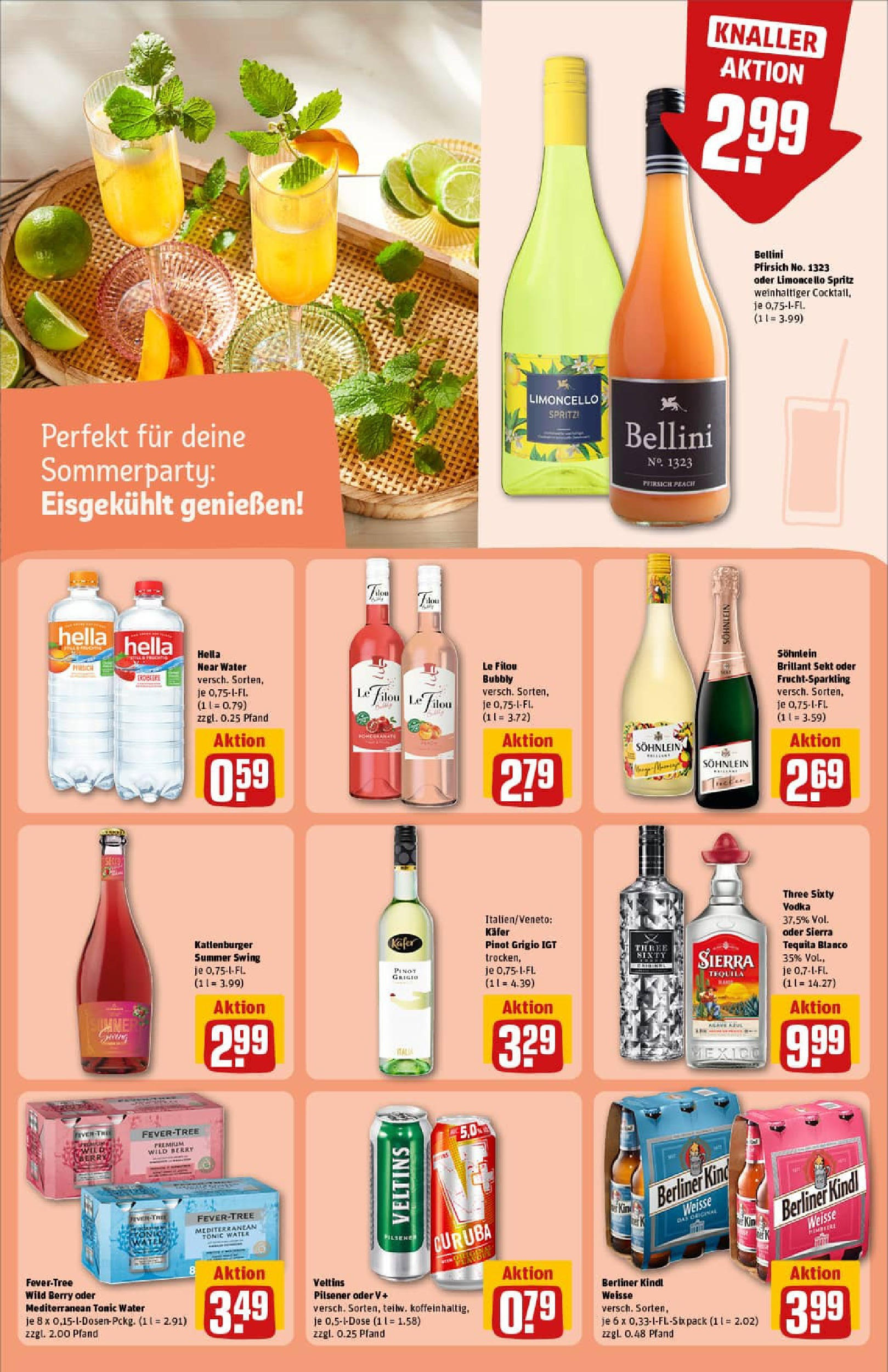 REWE Prospekt ab 13.07.2025 zum Blättern » Angebote | Seite: 22 | Produkte: Sekt, Tequila, Pfirsich, Limoncello