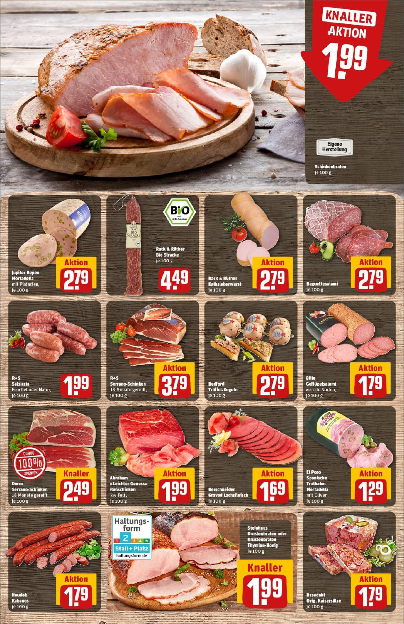 REWE Prospekt ab 13.07.2025 zum Blättern » Angebote | Seite: 10 | Produkte: Krustenbraten, Salami