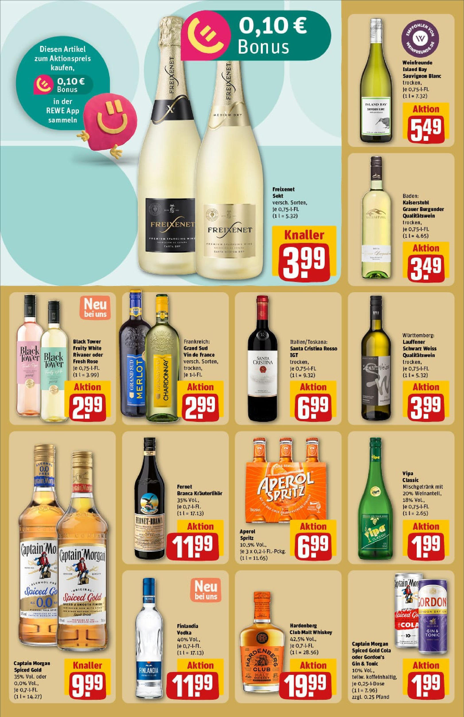 REWE Prospekt ab 13.07.2025 zum Blättern » Angebote | Seite: 26 | Produkte: Captain morgan, Aperol, Gin, Whiskey