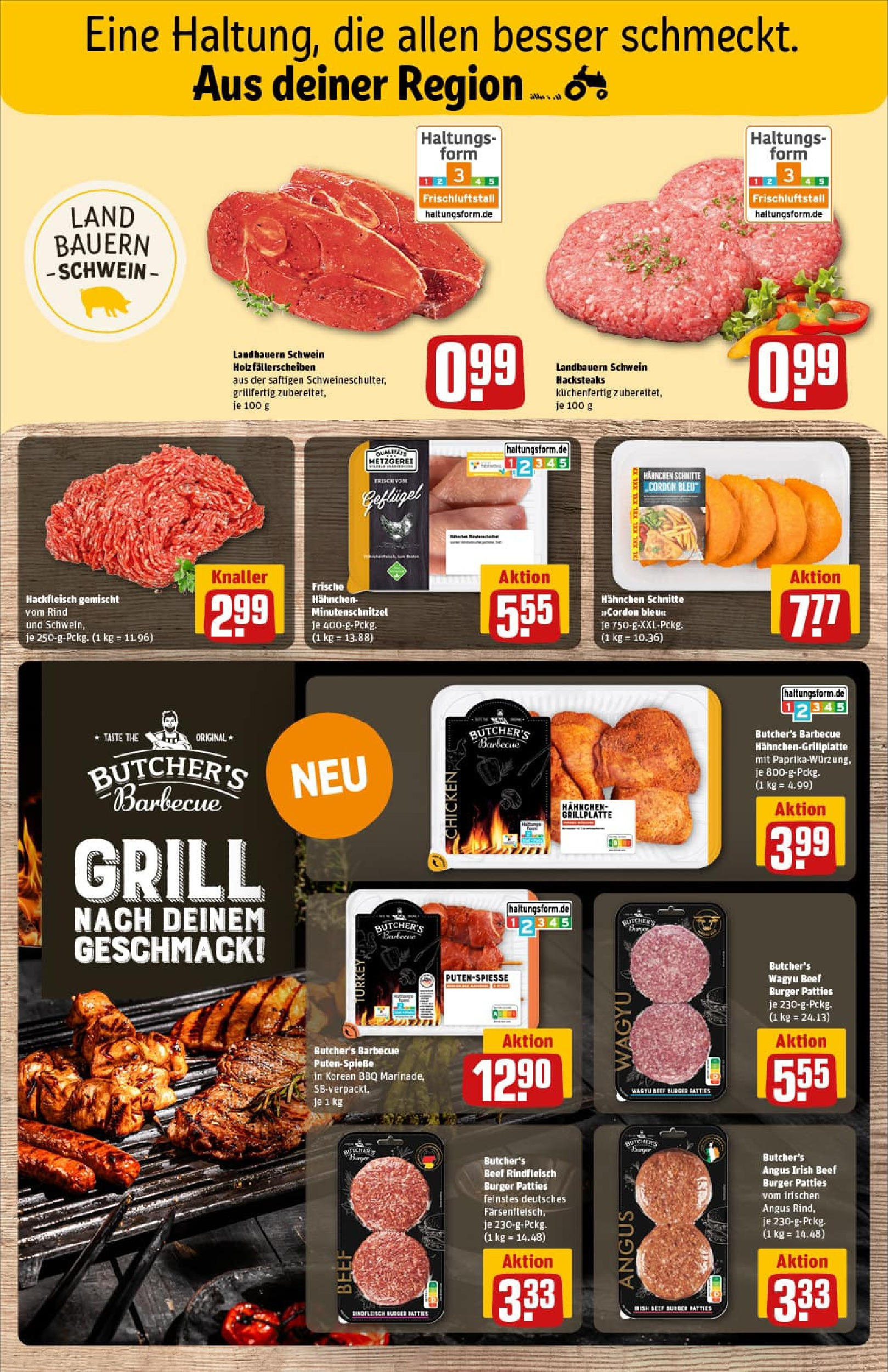 REWE Prospekt ab 13.07.2025 zum Blättern » Angebote | Seite: 8 | Produkte: Hahnchen, Burger, Rindfleisch, Hackfleisch