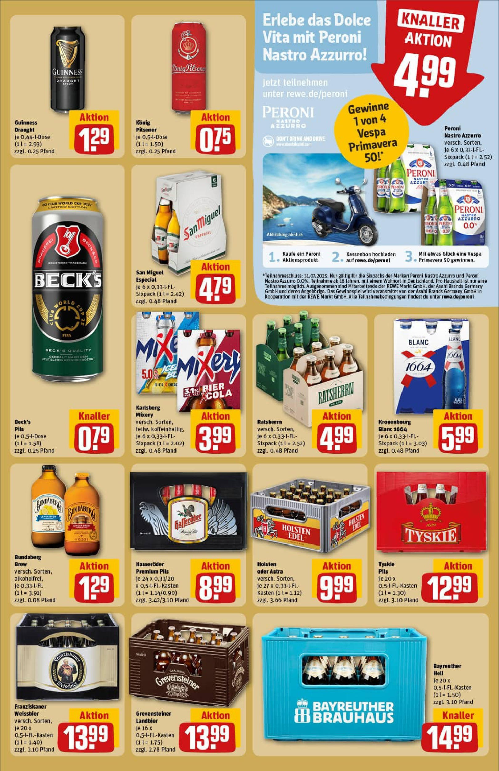 REWE Prospekt ab 13.07.2025 zum Blättern » Angebote | Seite: 23 | Produkte: Franziskaner, Mixer, Konig pilsener, Astra