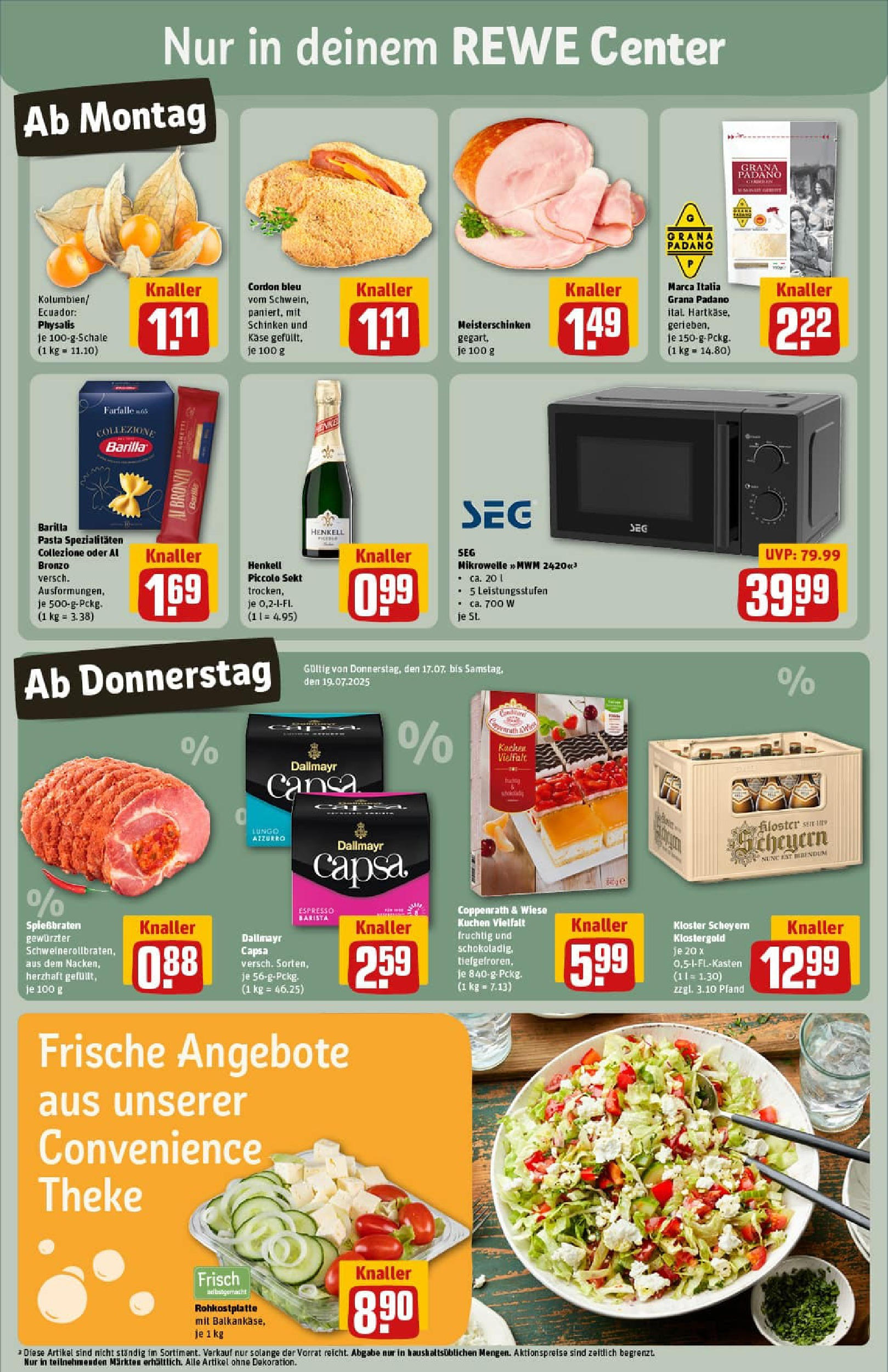 REWE Prospekt ab 13.07.2025 zum Blättern » Angebote | Seite: 3 | Produkte: Barilla, Sekt, Pasta, Kuchen