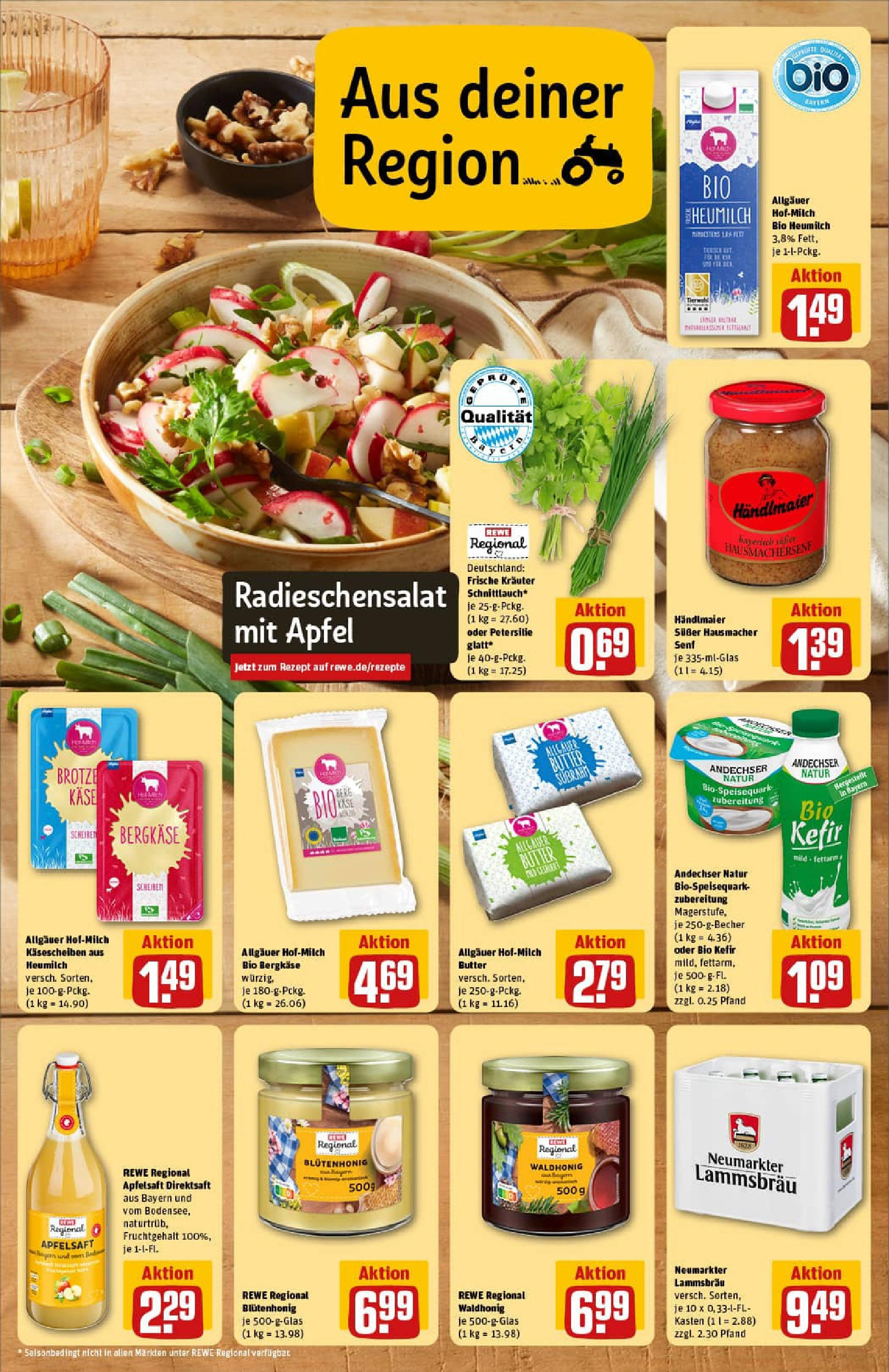 REWE Prospekt ab 13.07.2025 zum Blättern » Angebote | Seite: 5 | Produkte: Butter, Käse, Äpfel, Apfelsaft
