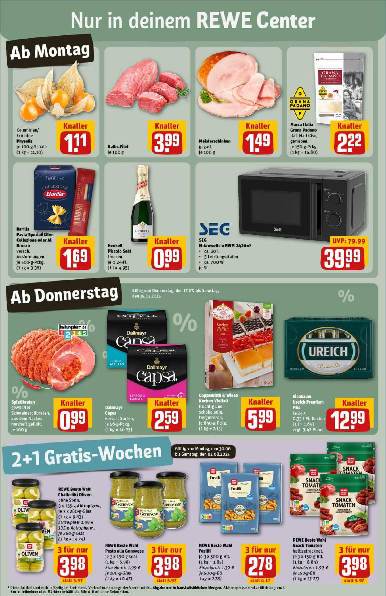REWE Prospekt ab 13.07.2025 zum Blättern » Angebote | Seite: 3 | Produkte: Mikrowelle, Sekt, Dallmayr, Dallmayr capsa