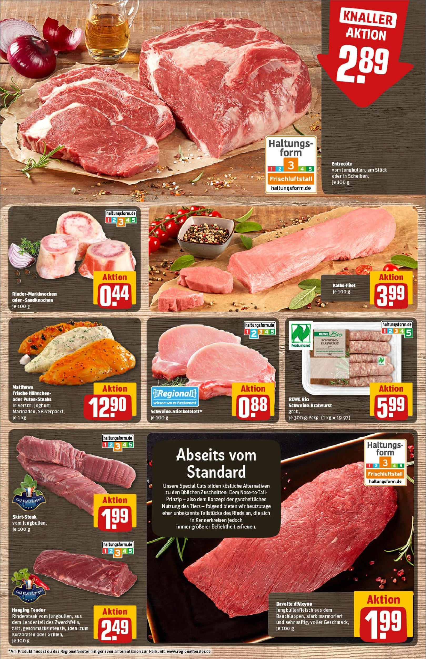 REWE Prospekt ab 14.07.2025 zum Blättern » Angebote | Seite: 9 | Produkte: Hahnchen, Bratwurst, Entrecote, Steak
