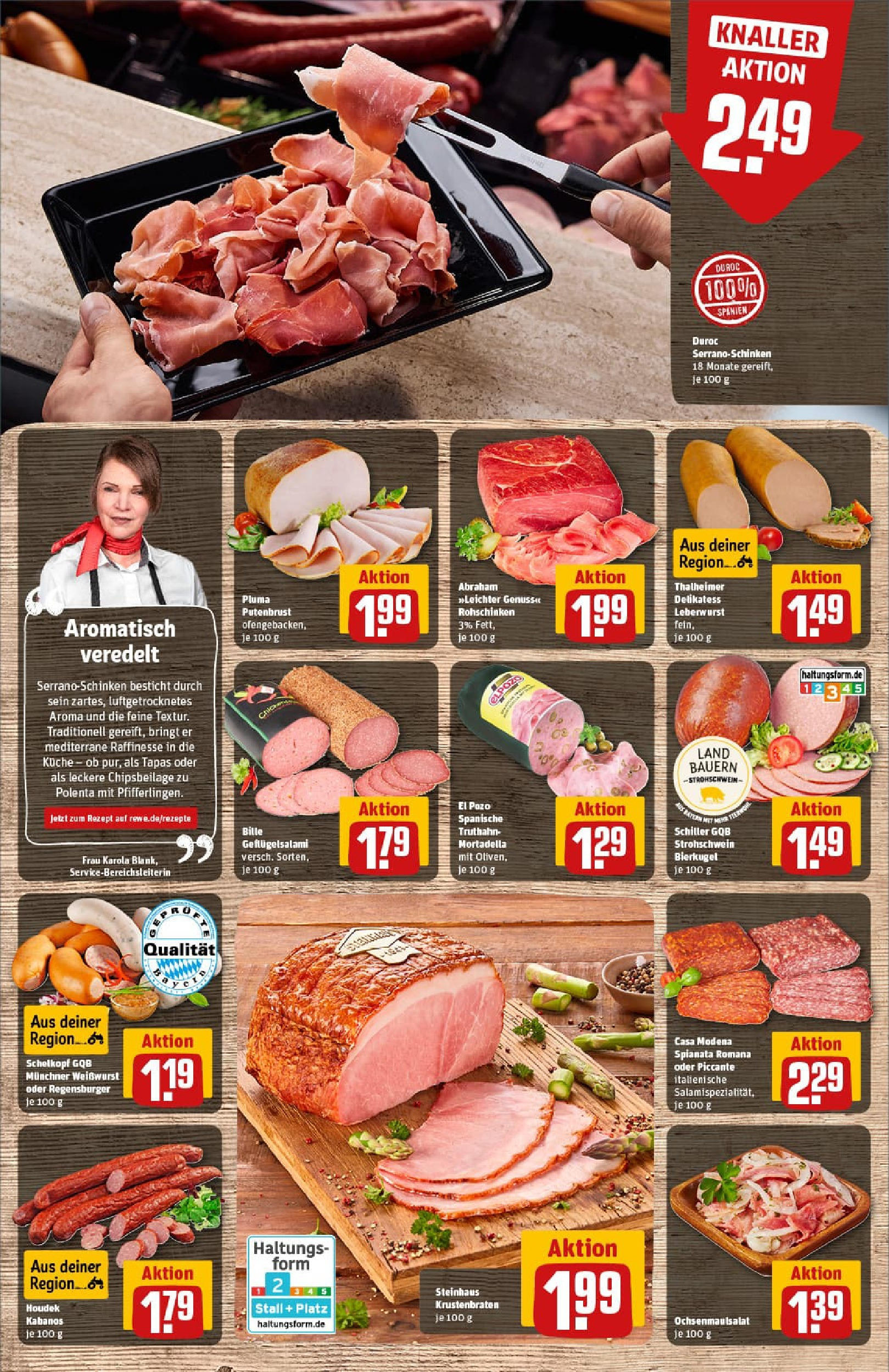 REWE Prospekt ab 13.07.2025 zum Blättern » Angebote | Seite: 12 | Produkte: Küche, Weißwurst, Krustenbraten, Salami
