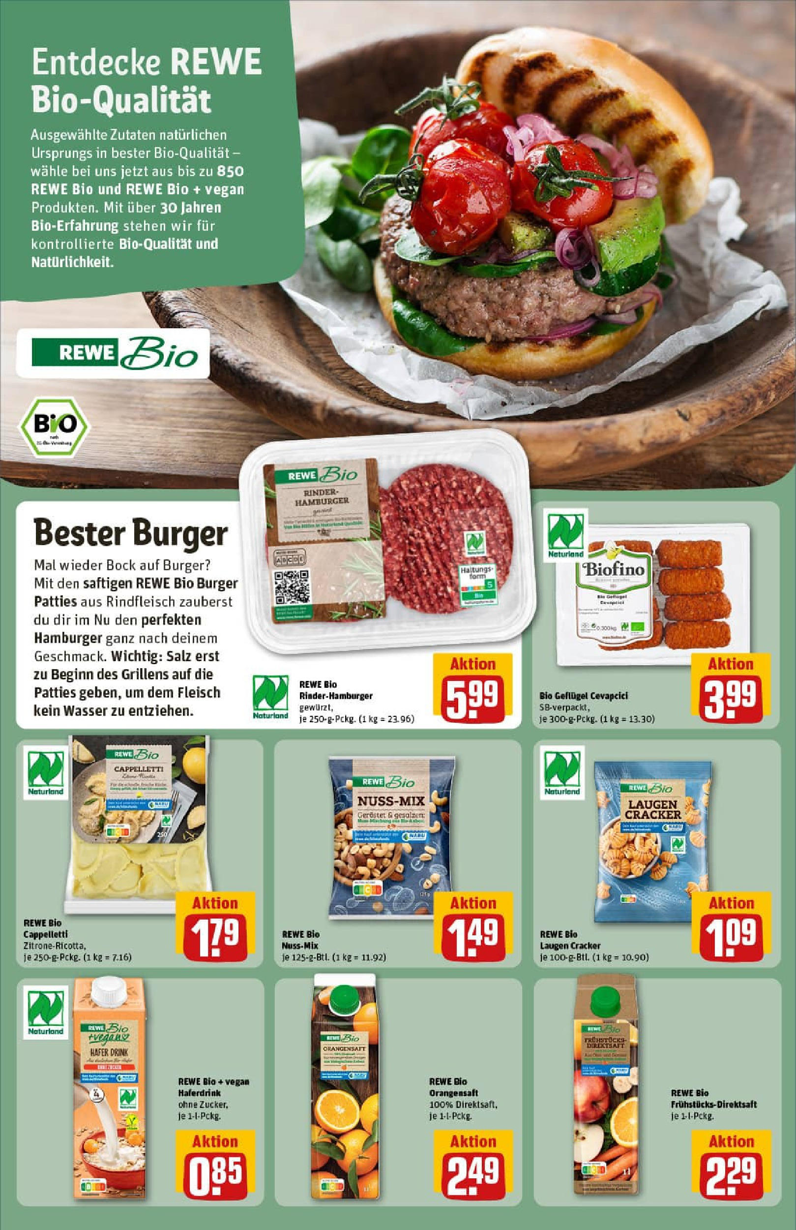 REWE Prospekt ab 13.07.2025 zum Blättern » Angebote | Seite: 16 | Produkte: Cevapcici, Orangensaft, Salz, Fleisch