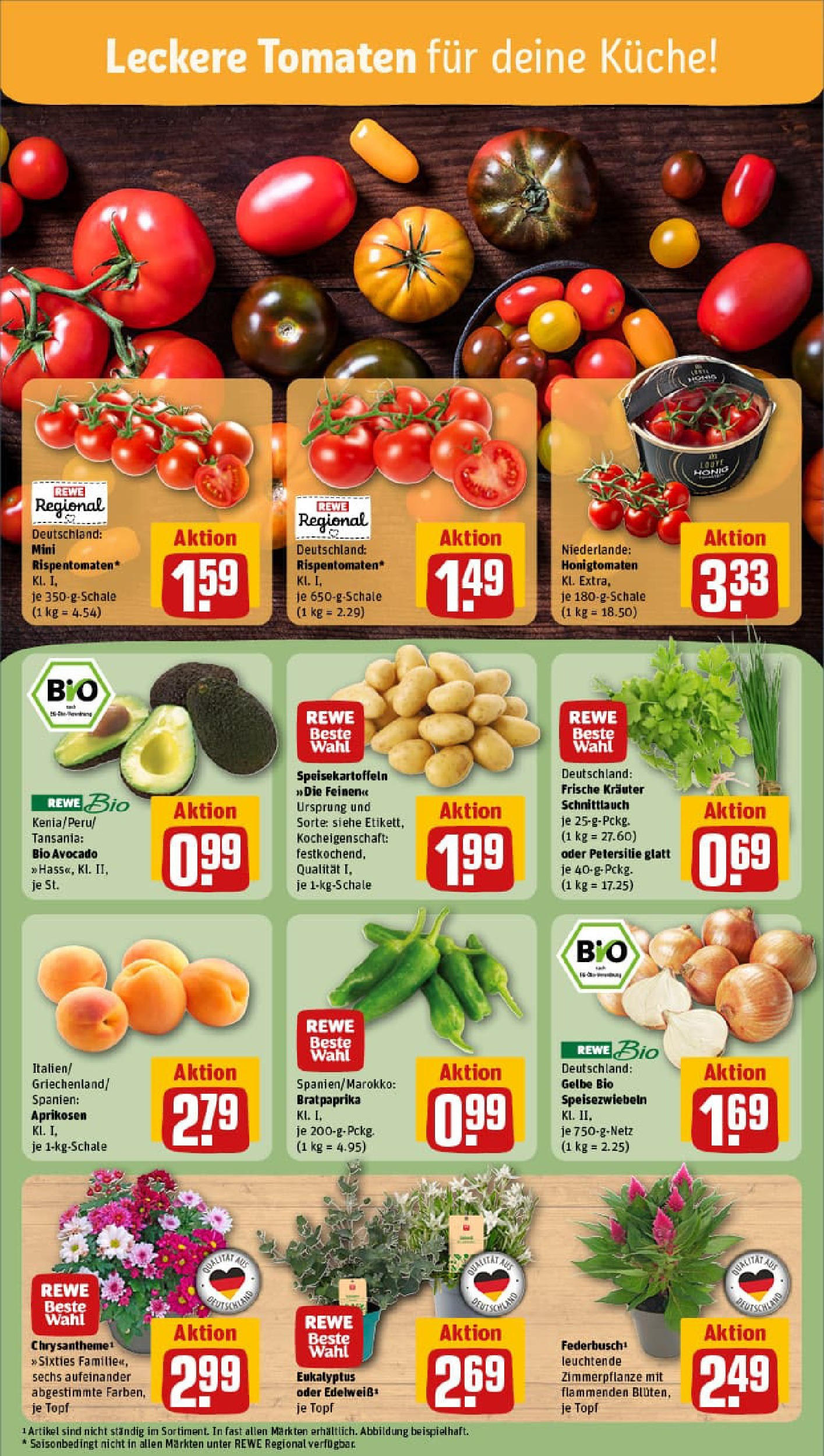 REWE Prospekt ab 13.07.2025 zum Blättern » Angebote | Seite: 5 | Produkte: Küche, Tomaten, Avocado, Petersilie