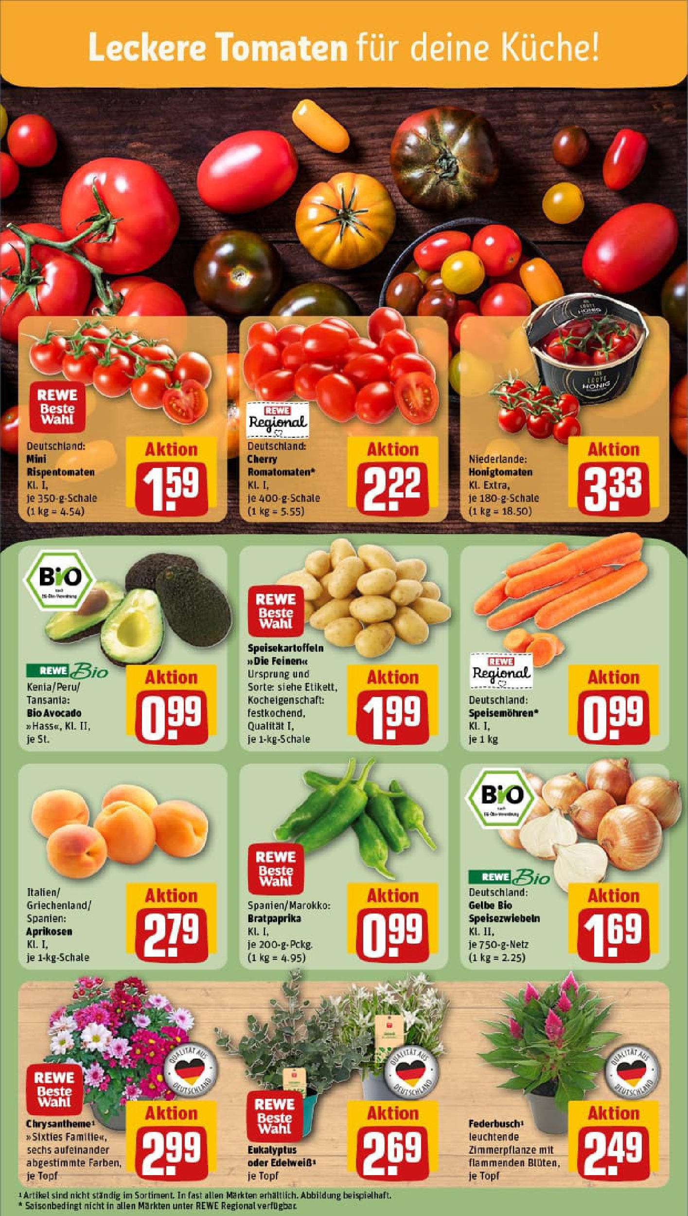 REWE Prospekt ab 14.07.2025 zum Blättern » Angebote | Seite: 5 | Produkte: Küche, Tomaten, Avocado