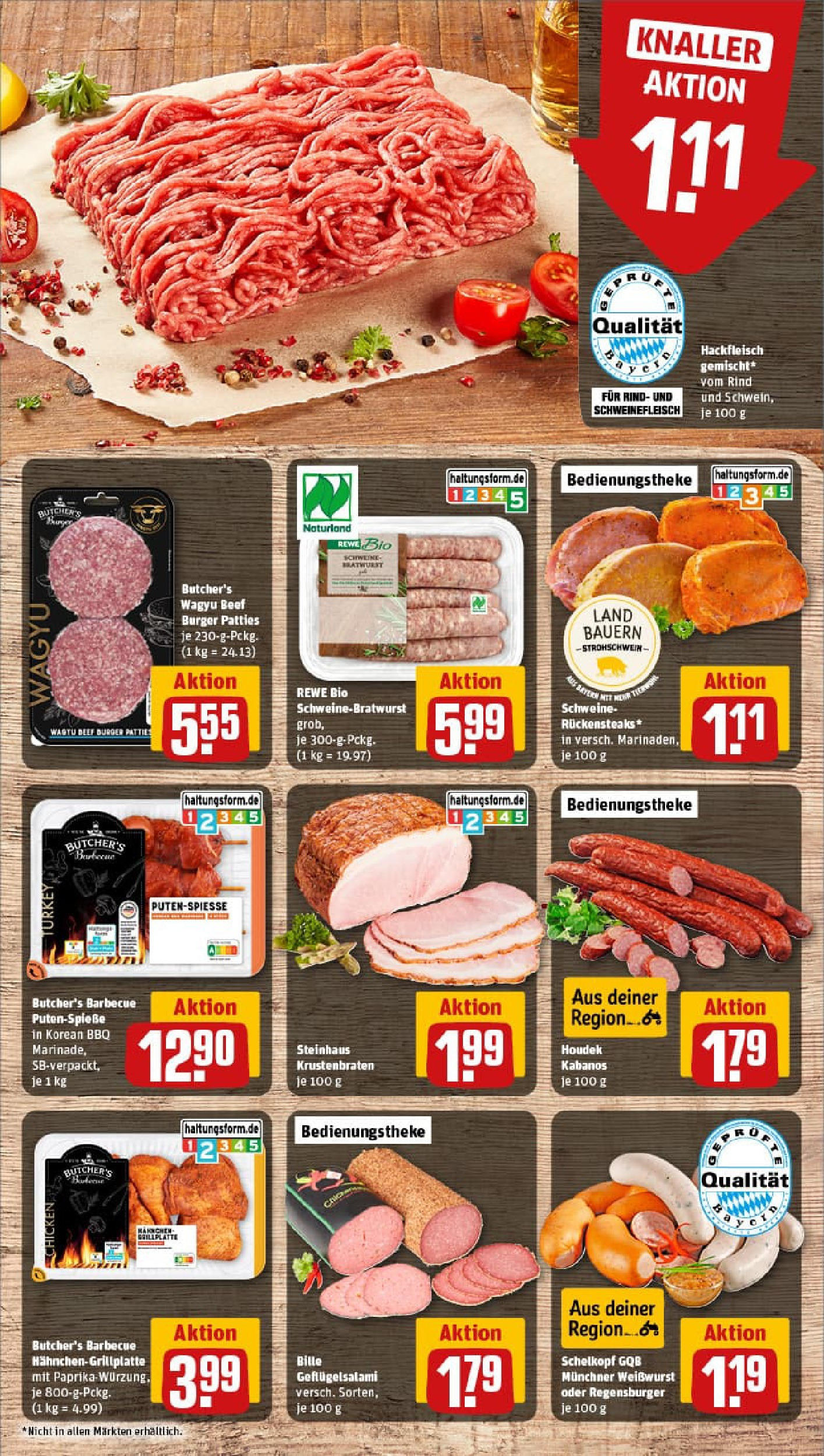 REWE Prospekt ab 14.07.2025 zum Blättern » Angebote | Seite: 6 | Produkte: Krustenbraten, Paprika, Schweinefleisch, Hackfleisch