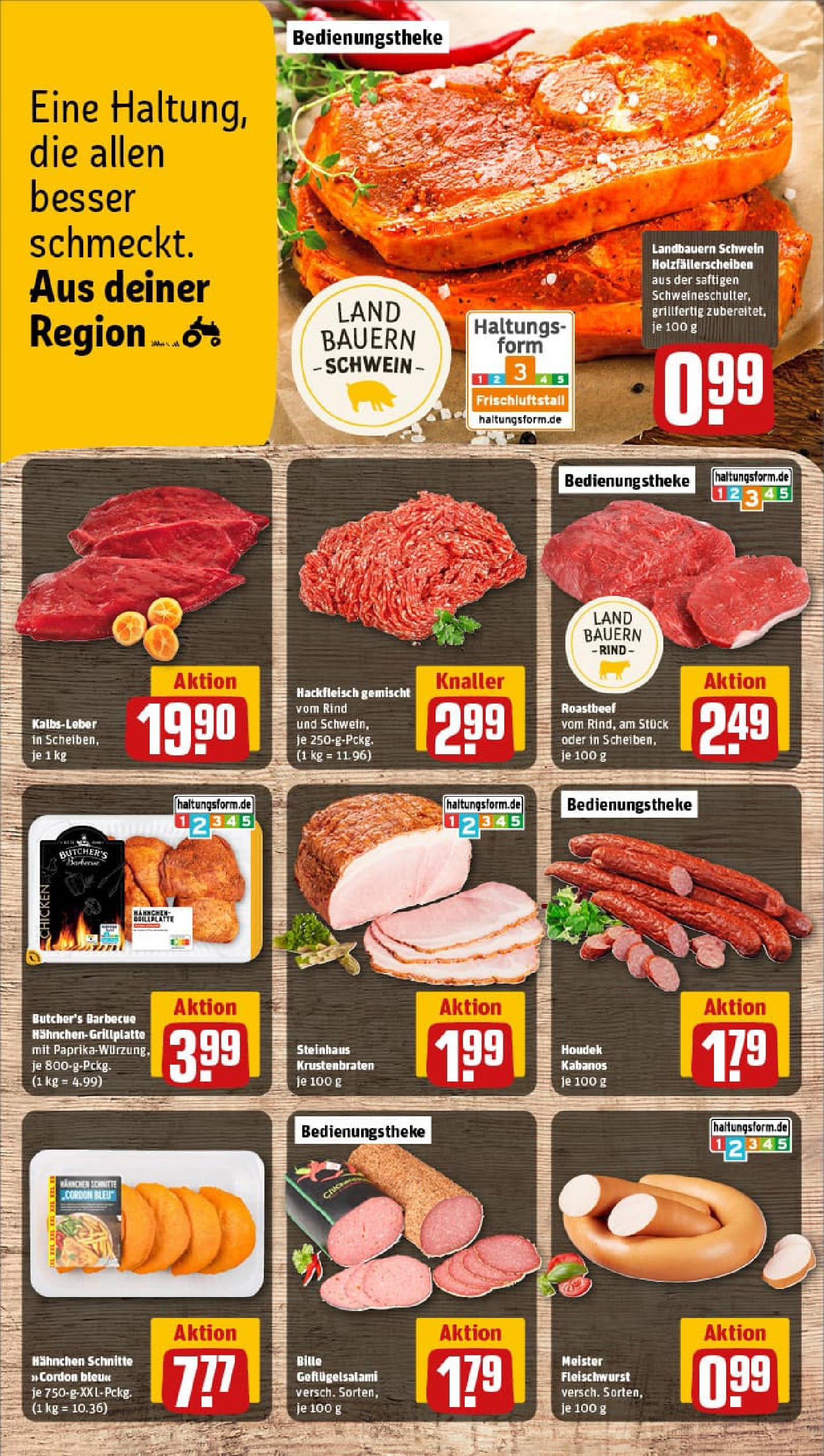 REWE Prospekt ab 14.07.2025 zum Blättern » Angebote | Seite: 6 | Produkte: Hahnchen, Krustenbraten, Kalbsleber, Paprika