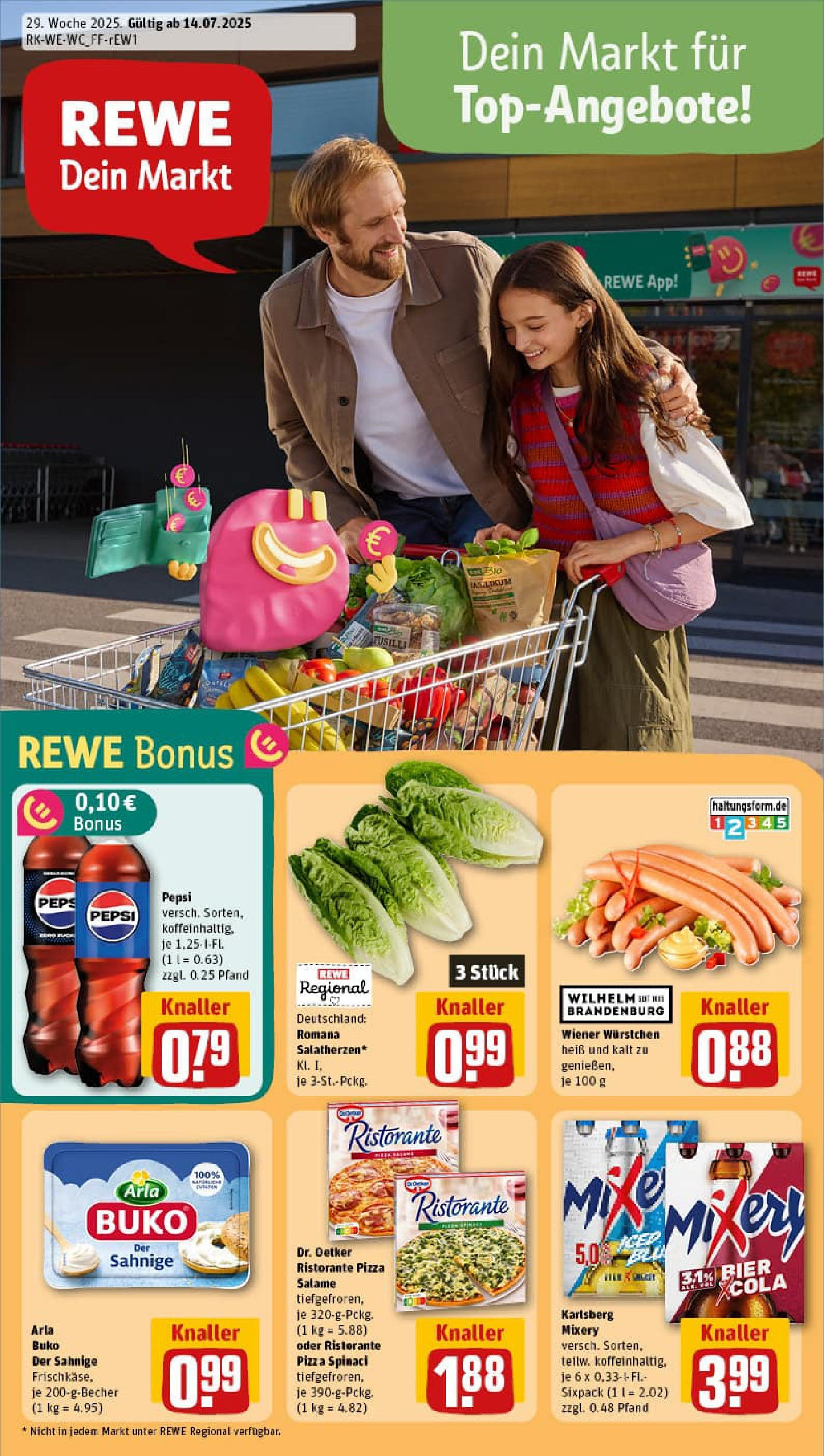 REWE Prospekt ab 14.07.2025 nächste Woche - Prospekt Köln / Neustadt-Süd Vorschau von dem Prospekt des Geschäftes Rewe, gültig ab dem 14.07.2025