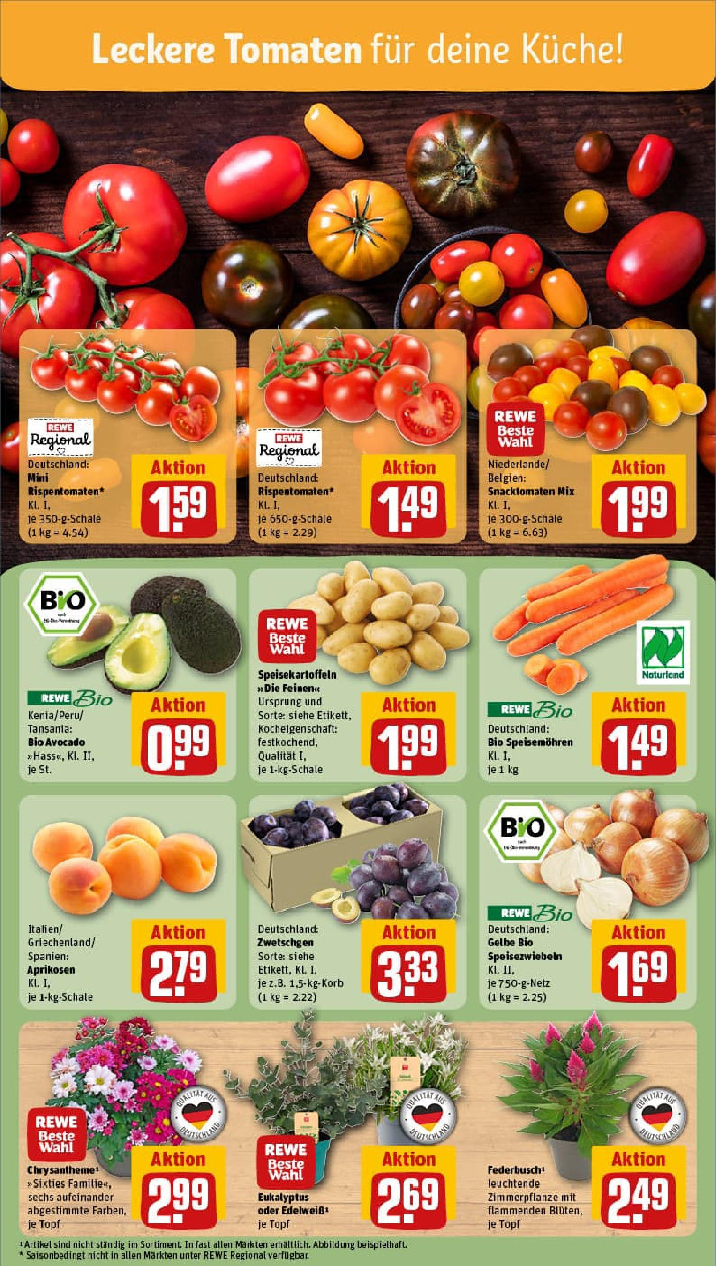 REWE Prospekt ab 13.07.2025 zum Blättern » Angebote | Seite: 5 | Produkte: Küche, Tomaten, Zwetschgen, Avocado
