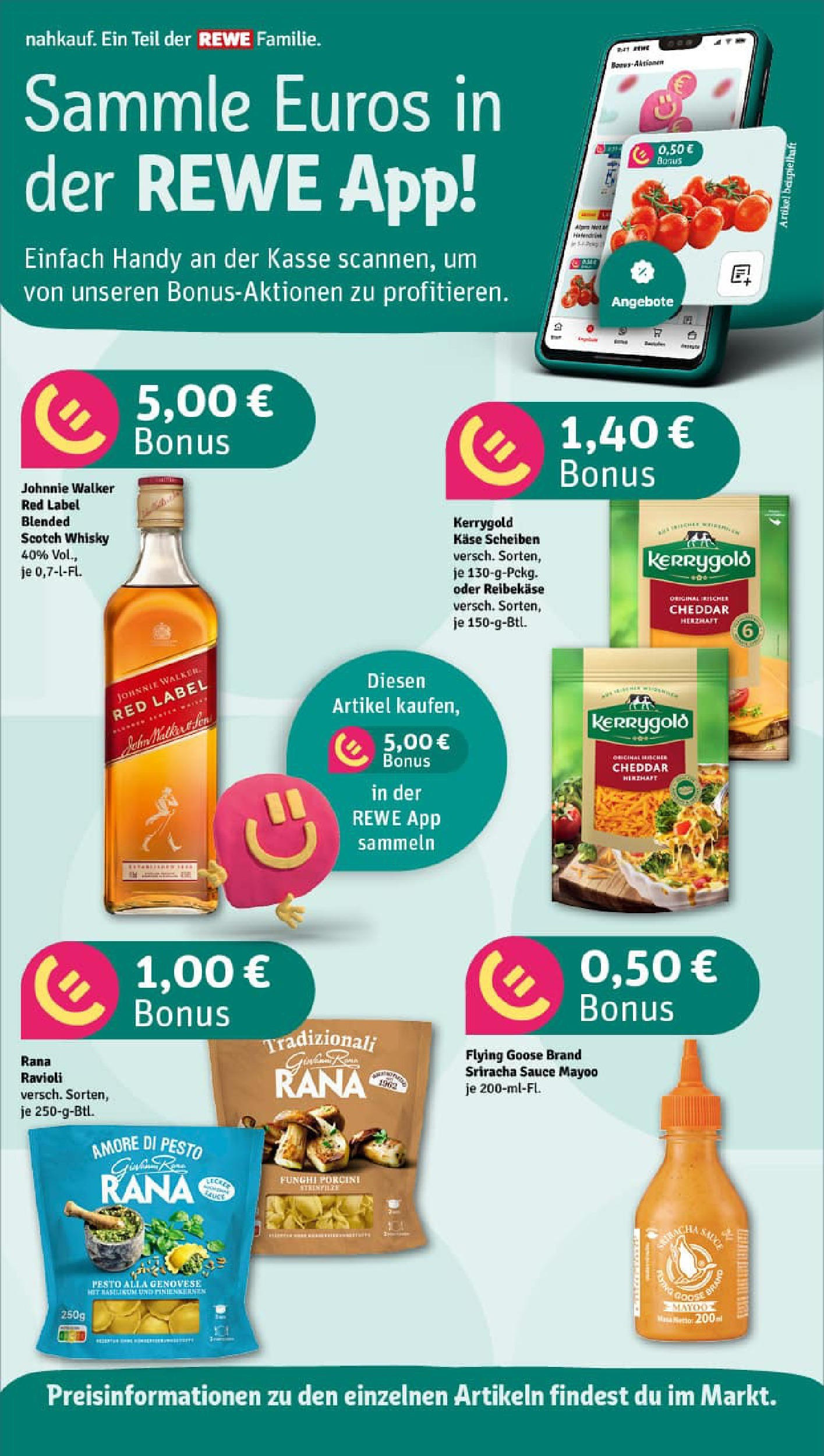 REWE Prospekt ab 13.07.2025 zum Blättern » Angebote | Seite: 2 | Produkte: Whisky, Käse, Haferdrink, Johnnie walker