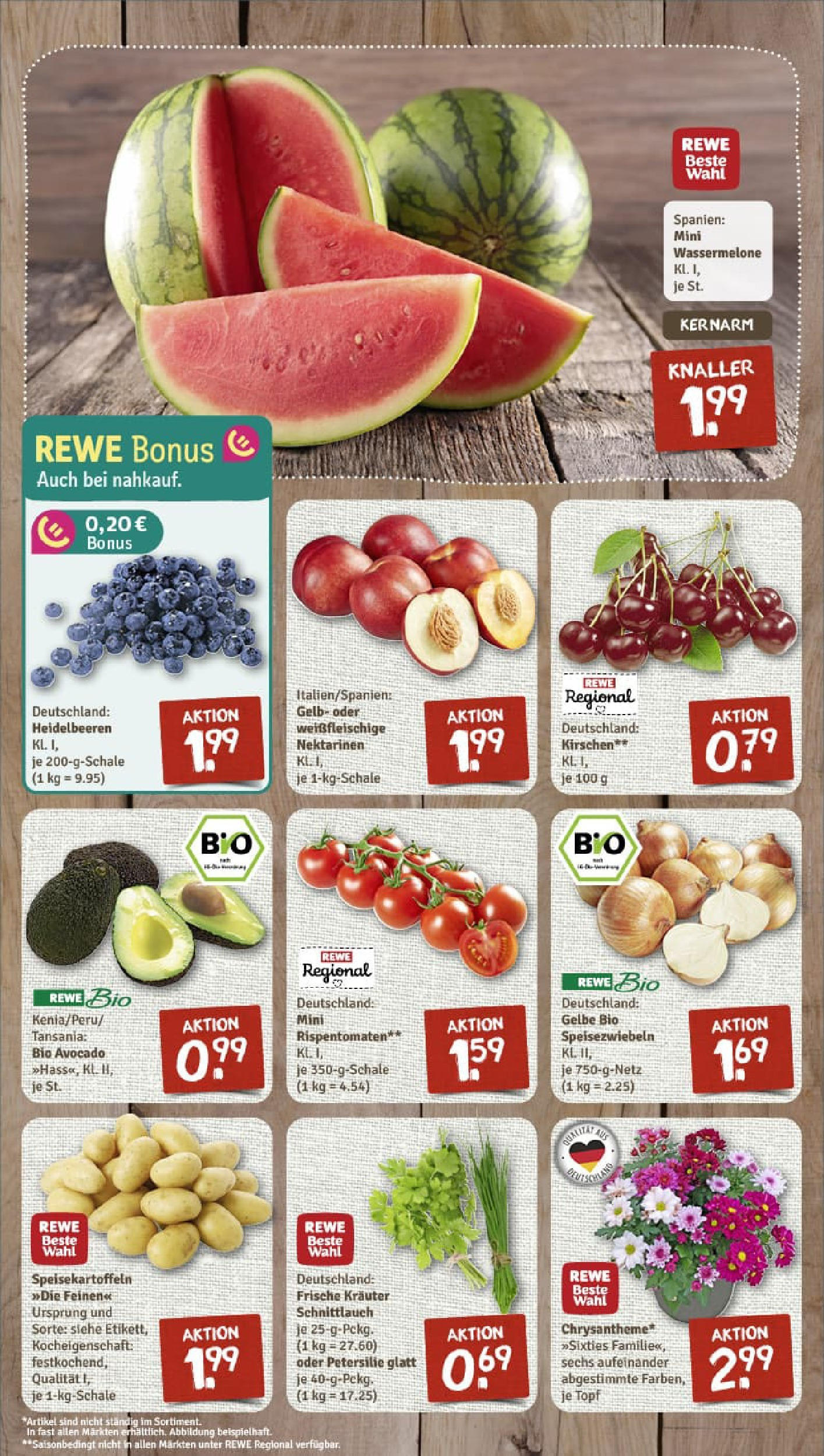 REWE Prospekt ab 13.07.2025 zum Blättern » Angebote | Seite: 3 | Produkte: Nektarinen, Kirschen, Avocado, Petersilie