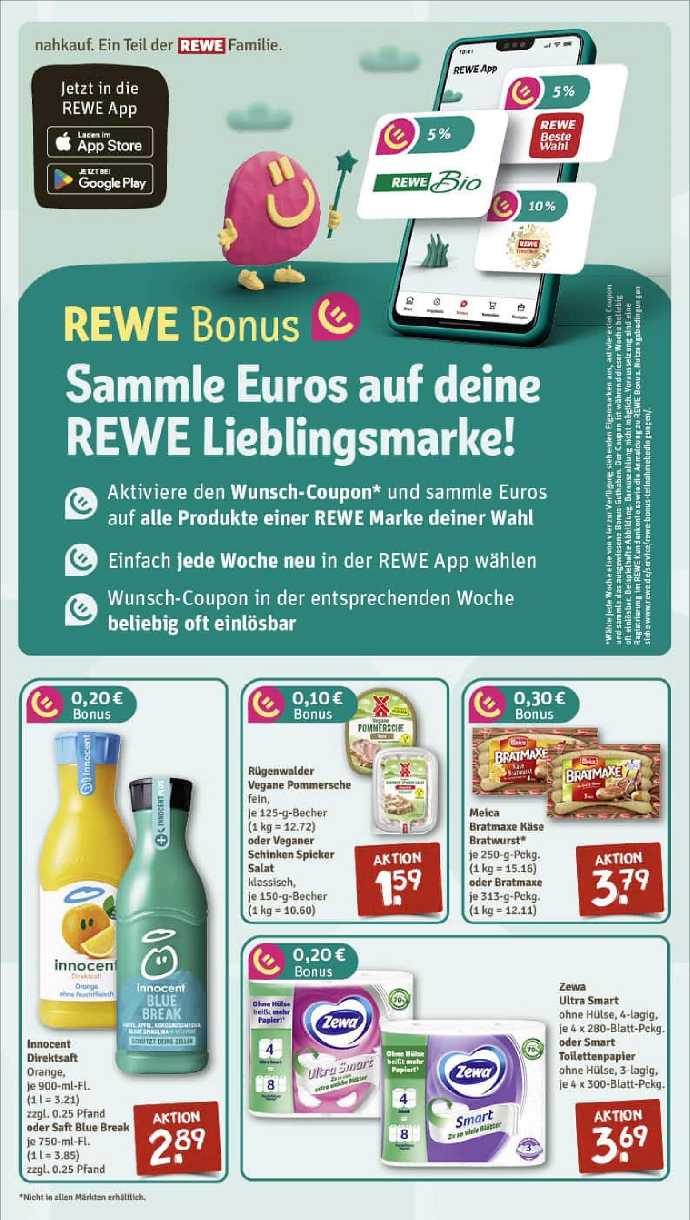 REWE Prospekt ab 13.07.2025 zum Blättern » Angebote | Seite: 5 | Produkte: Käse, Saft, Salat, Toilettenpapier