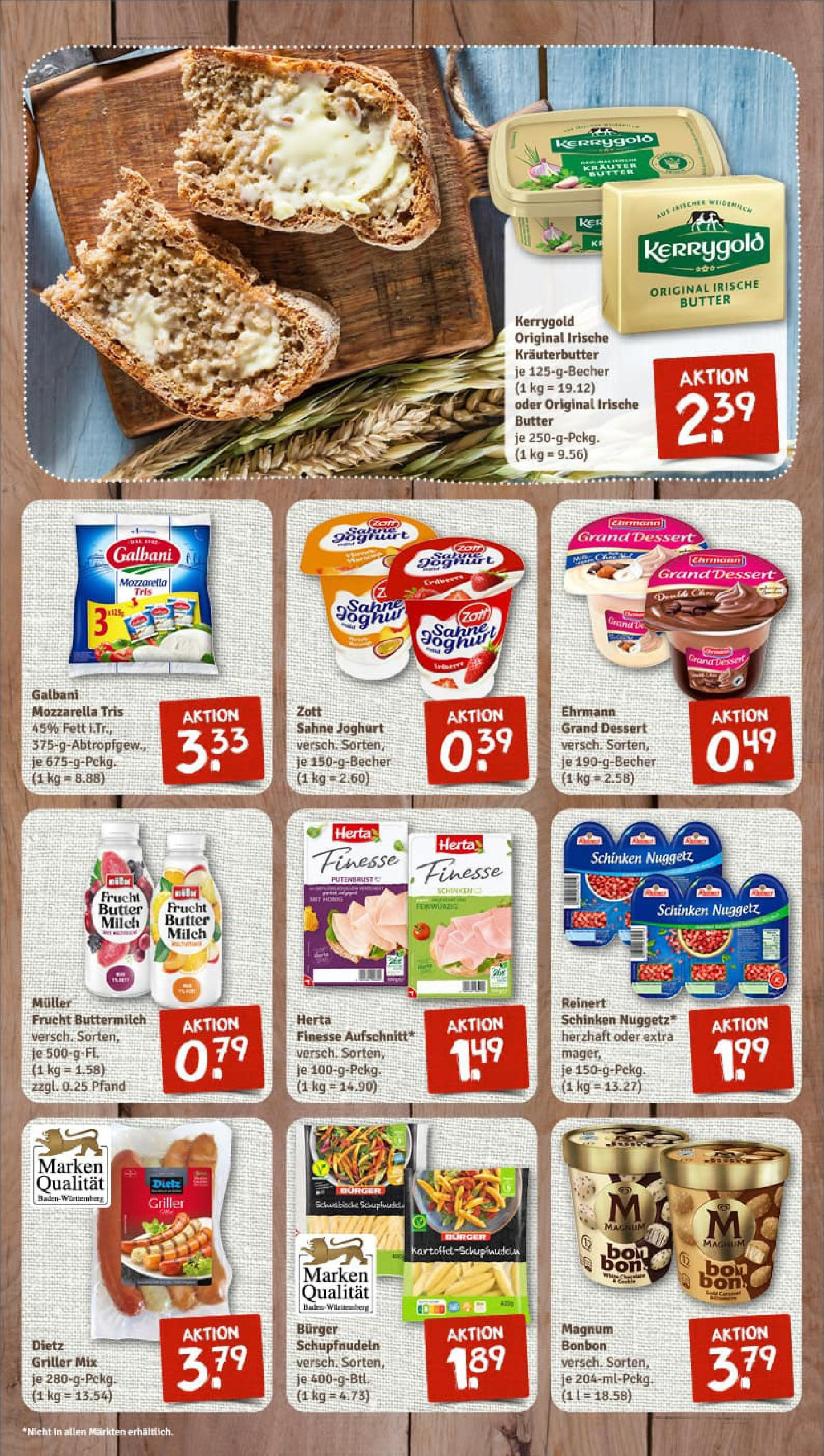 REWE Prospekt ab 13.07.2025 zum Blättern » Angebote | Seite: 7 | Produkte: Butter, Mozzarella, Kräuterbutter, Schinken