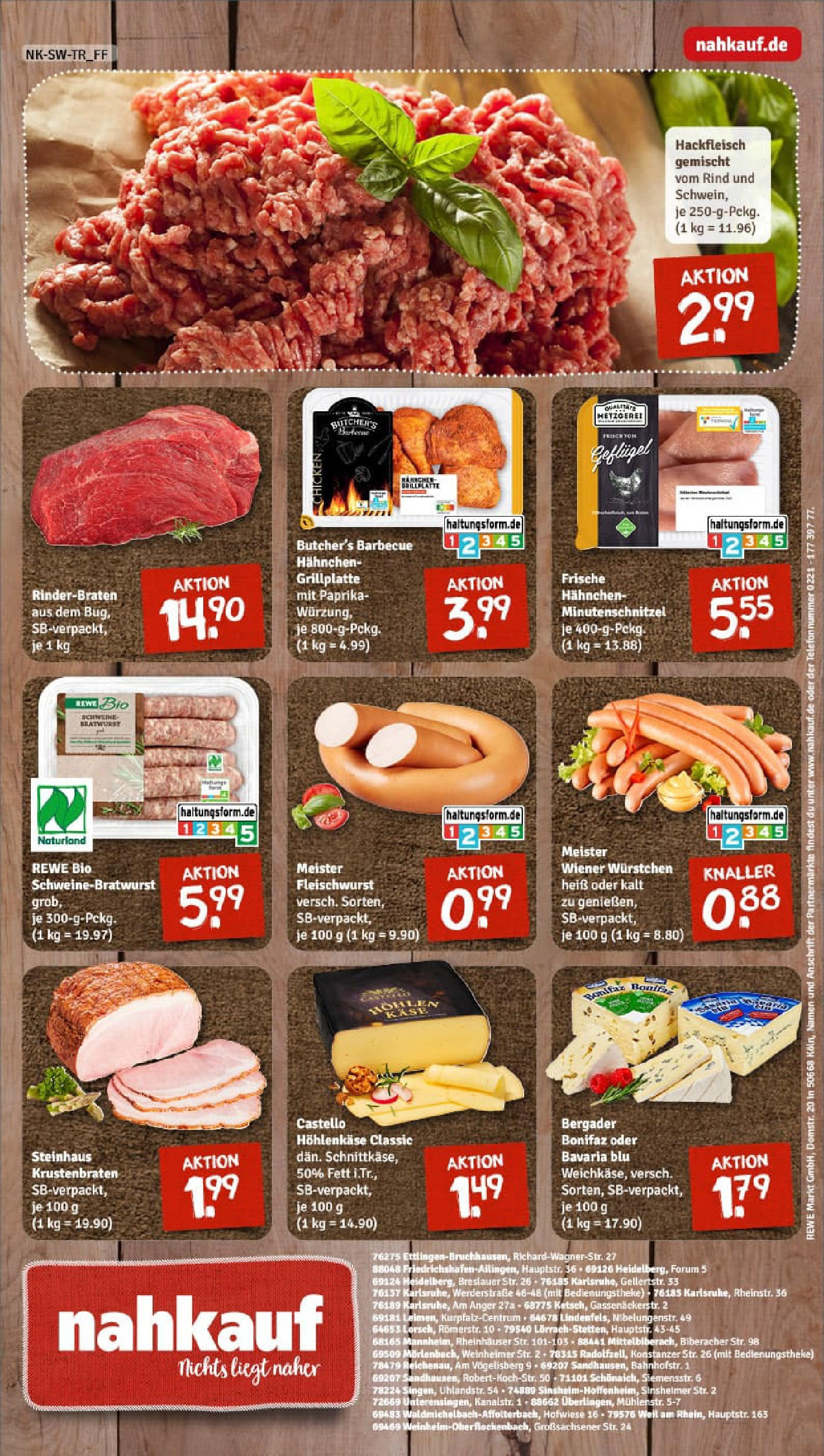 REWE Prospekt ab 13.07.2025 zum Blättern » Angebote | Seite: 8 | Produkte: Rinderbraten, Grill, Wiener wurstchen, Hackfleisch