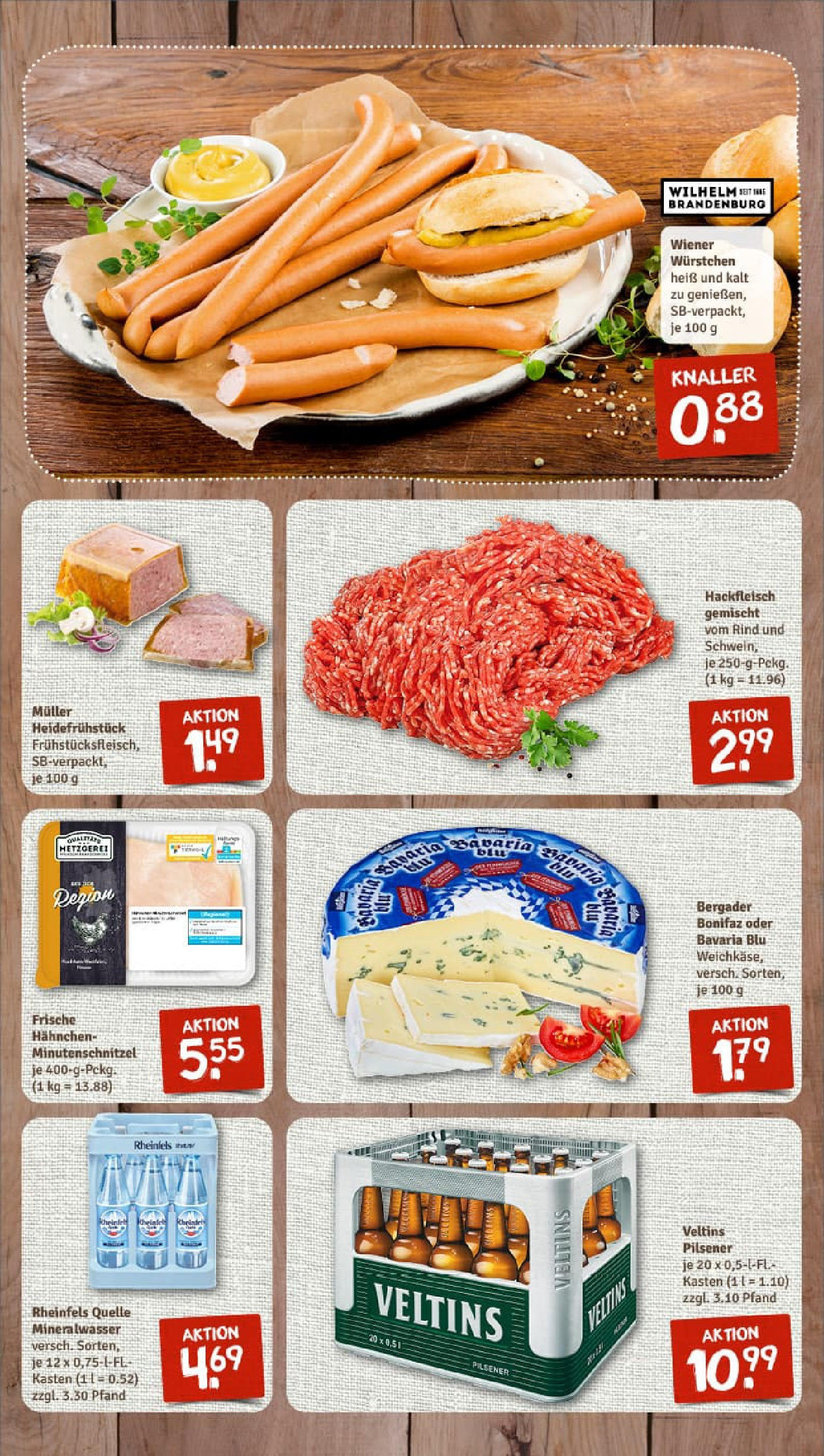 REWE Prospekt ab 14.07.2025 zum Blättern » Angebote | Seite: 7 | Produkte: Hahnchen, Wiener wurstchen, Mineralwasser, Rheinfels quelle