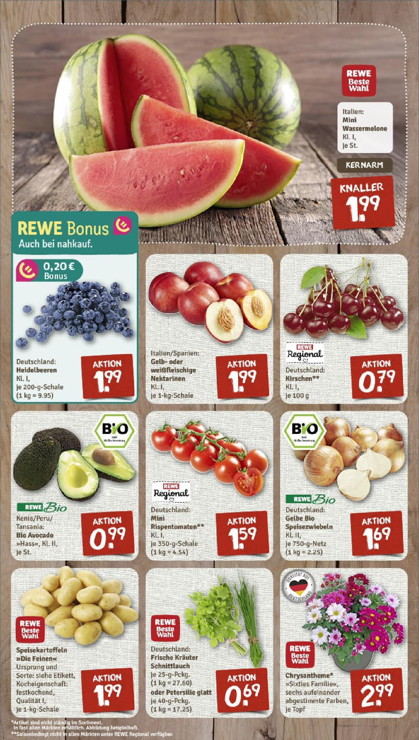 REWE Prospekt ab 13.07.2025 zum Blättern » Angebote | Seite: 3 | Produkte: Nektarinen, Kirschen, Heidelbeeren, Avocado