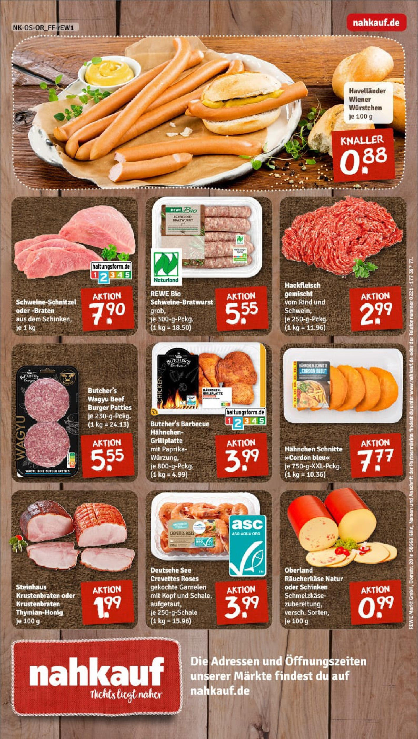 REWE Prospekt ab 13.07.2025 zum Blättern » Angebote | Seite: 12 | Produkte: Hahnchen, Bratwurst, Garnelen, Hackfleisch