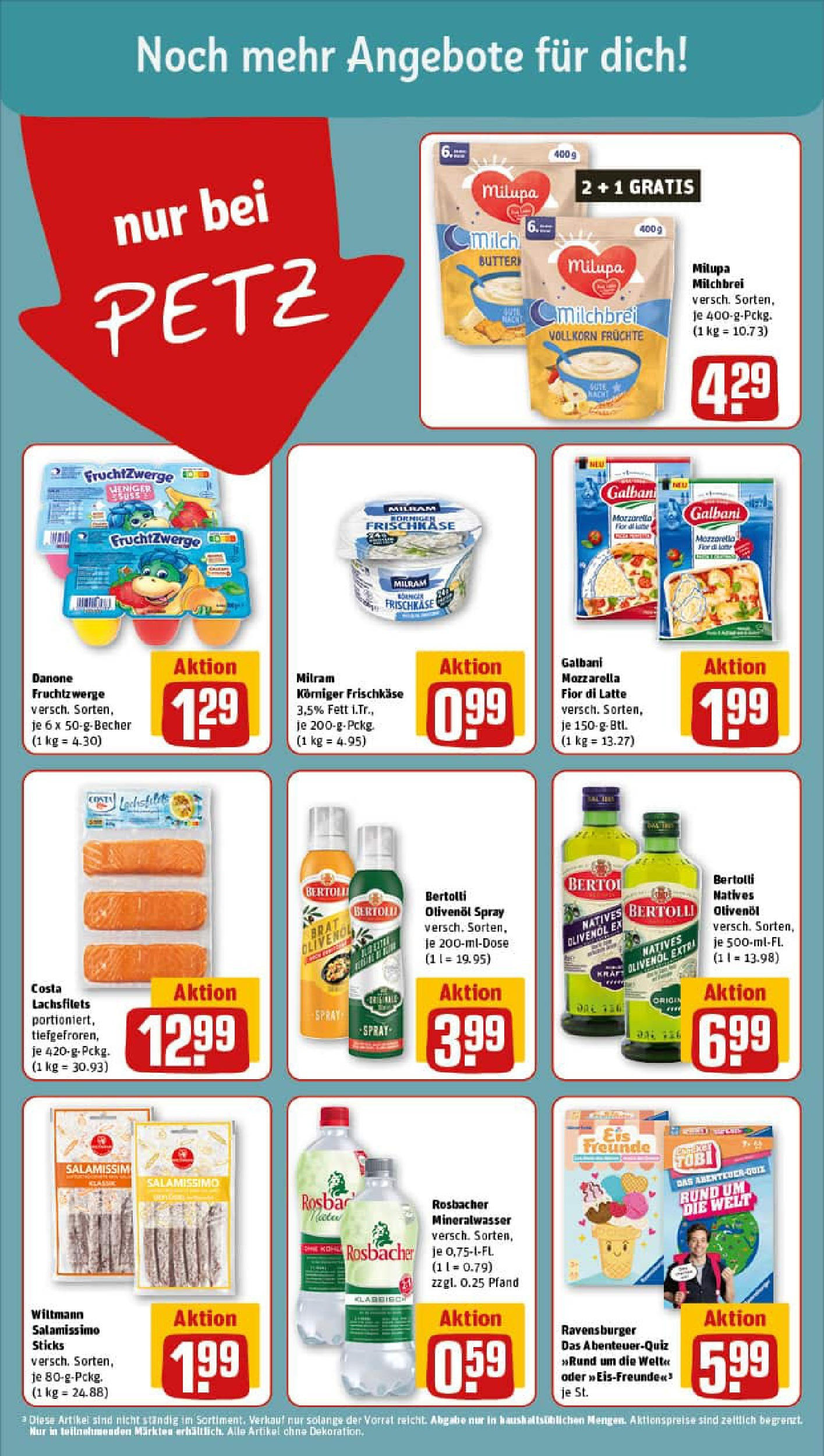 REWE Prospekt ab 13.07.2025 zum Blättern » Angebote | Seite: 14 | Produkte: Butter, Mozzarella, Olivenol, Milram