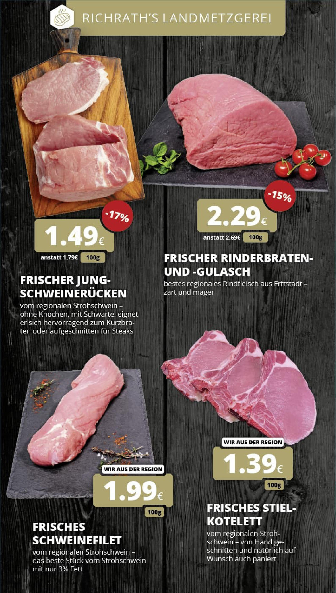 REWE Prospekt ab 13.07.2025 zum Blättern » Angebote | Seite: 9 | Produkte: Rinderbraten, Schweinefilet, Gulasch, Rindfleisch