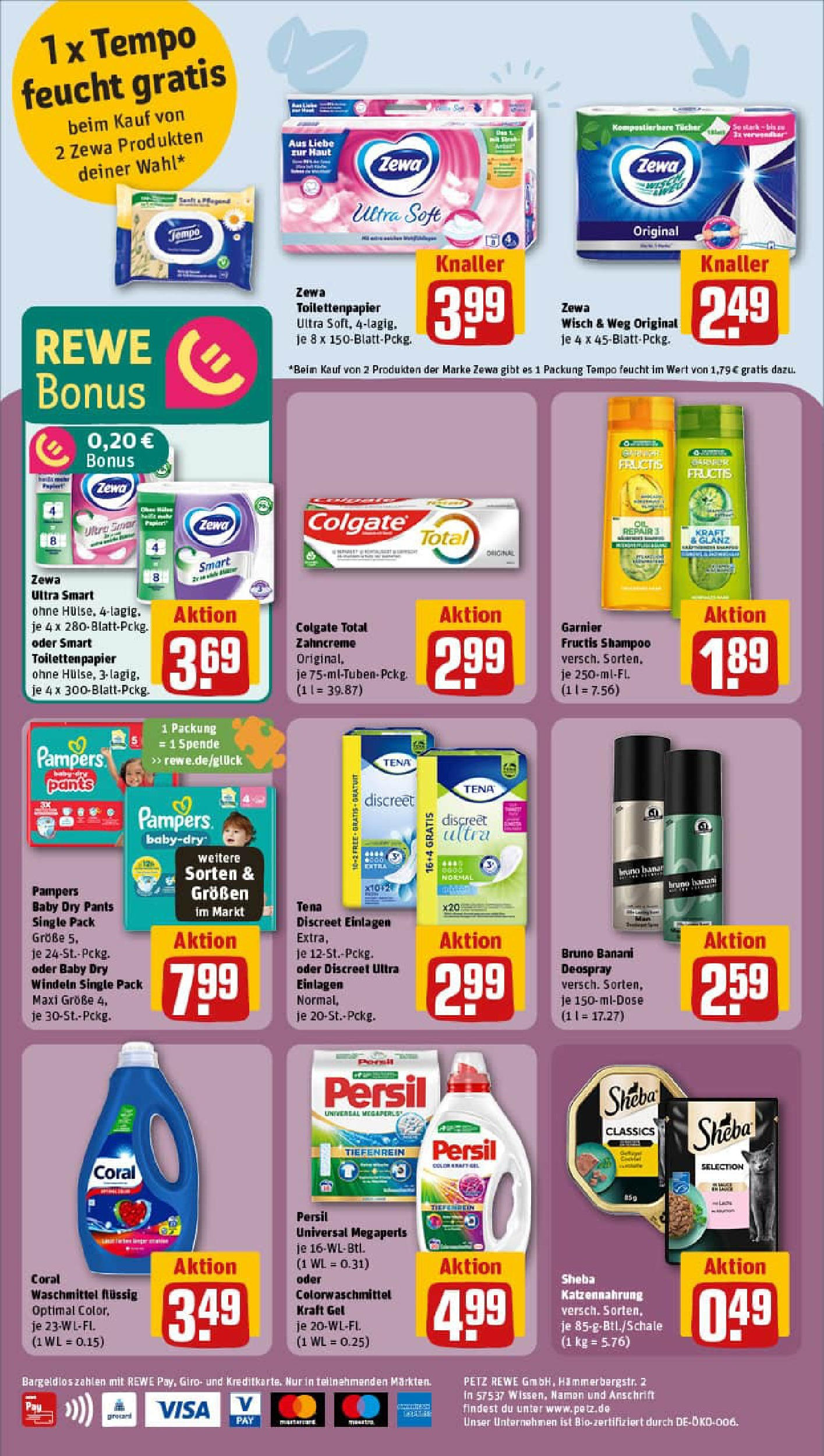 REWE Prospekt ab 13.07.2025 zum Blättern » Angebote | Seite: 30 | Produkte: Sheba, Coral waschmittel, Shampoo, Tempo