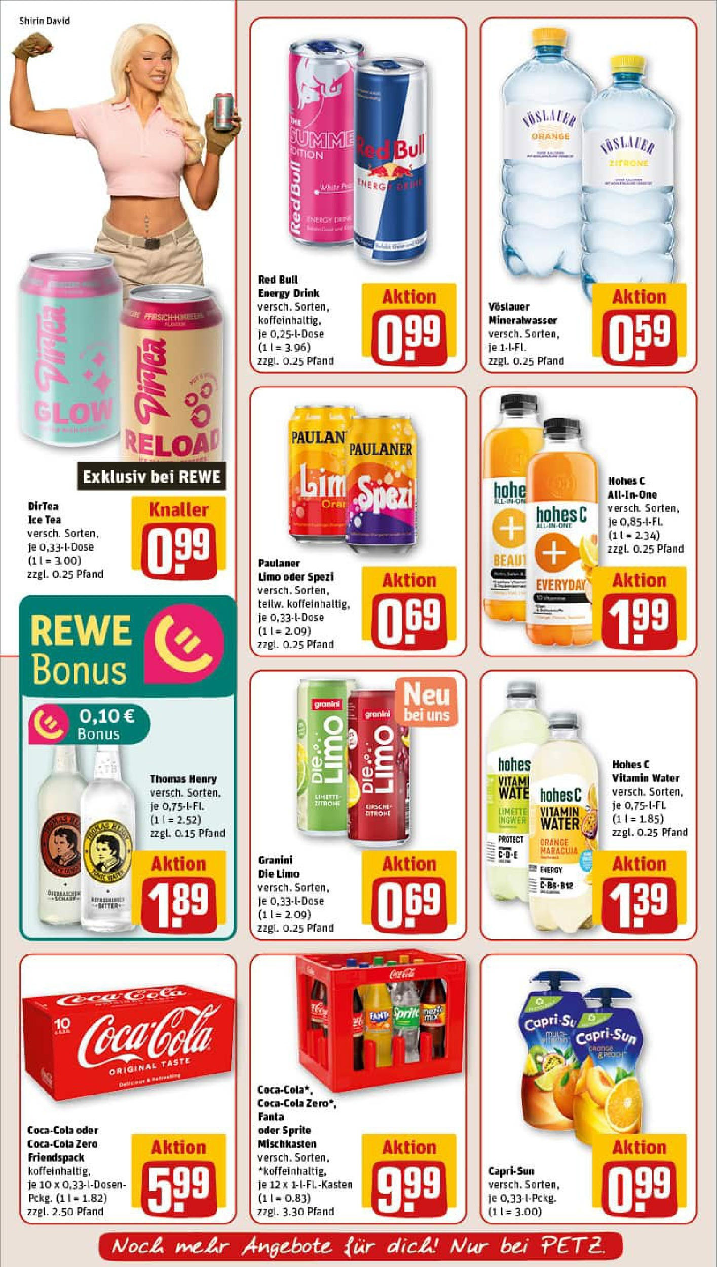 REWE Prospekt ab 13.07.2025 zum Blättern » Angebote | Seite: 16 | Produkte: Red bull, Fanta, Mineralwasser, Zitrone