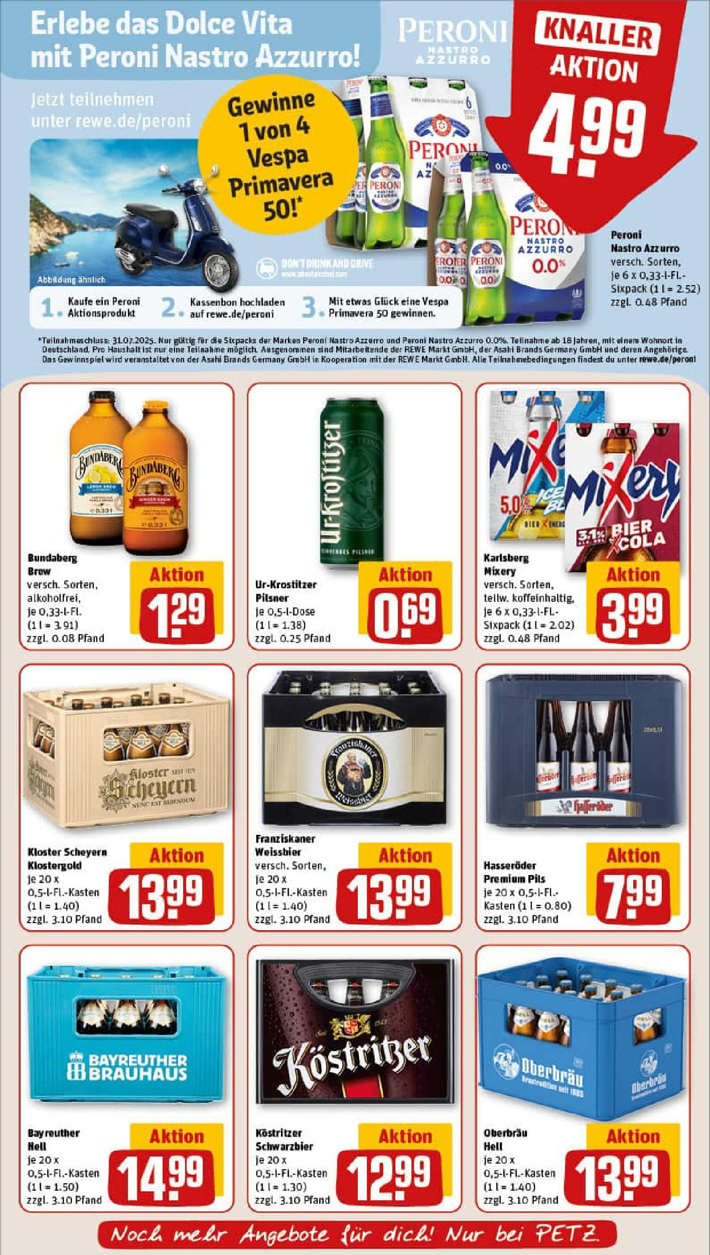 REWE Prospekt ab 13.07.2025 zum Blättern » Angebote | Seite: 17 | Produkte: Bayreuther hell, Kostritzer, Pils, Hasseröder