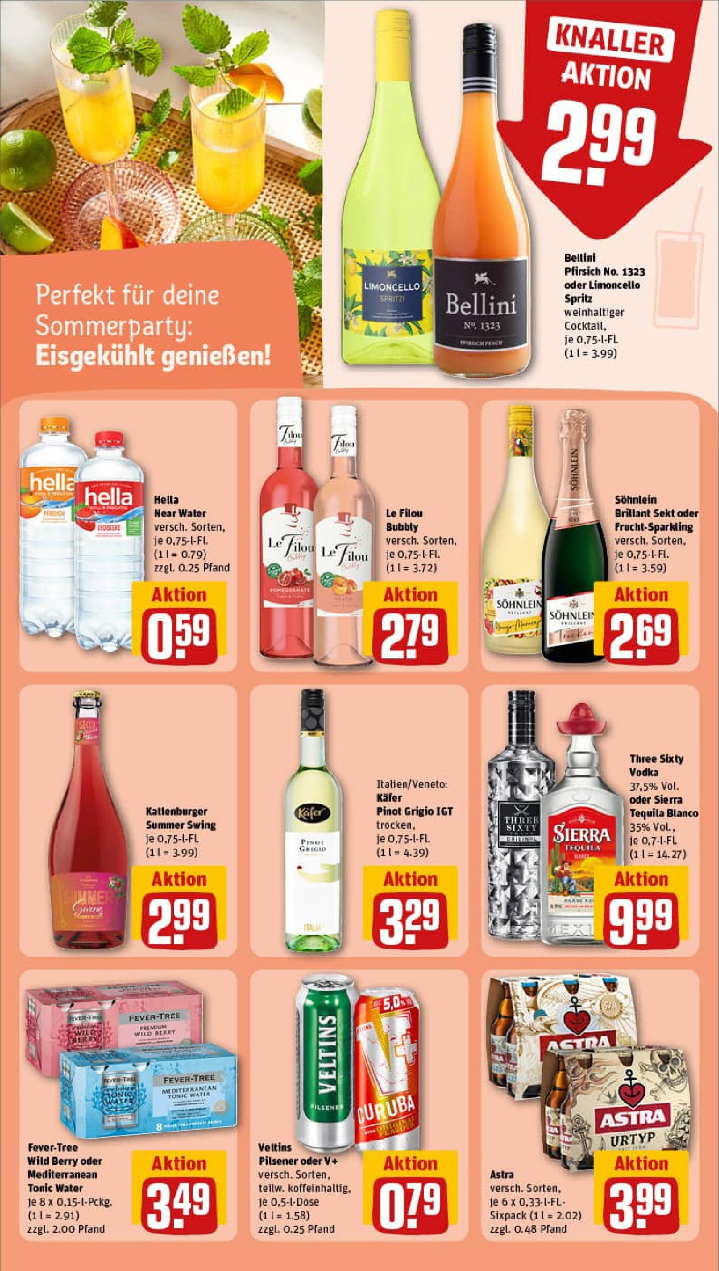 REWE Prospekt ab 13.07.2025 zum Blättern » Angebote | Seite: 22 | Produkte: Le filou, Sekt, Hella, Vodka