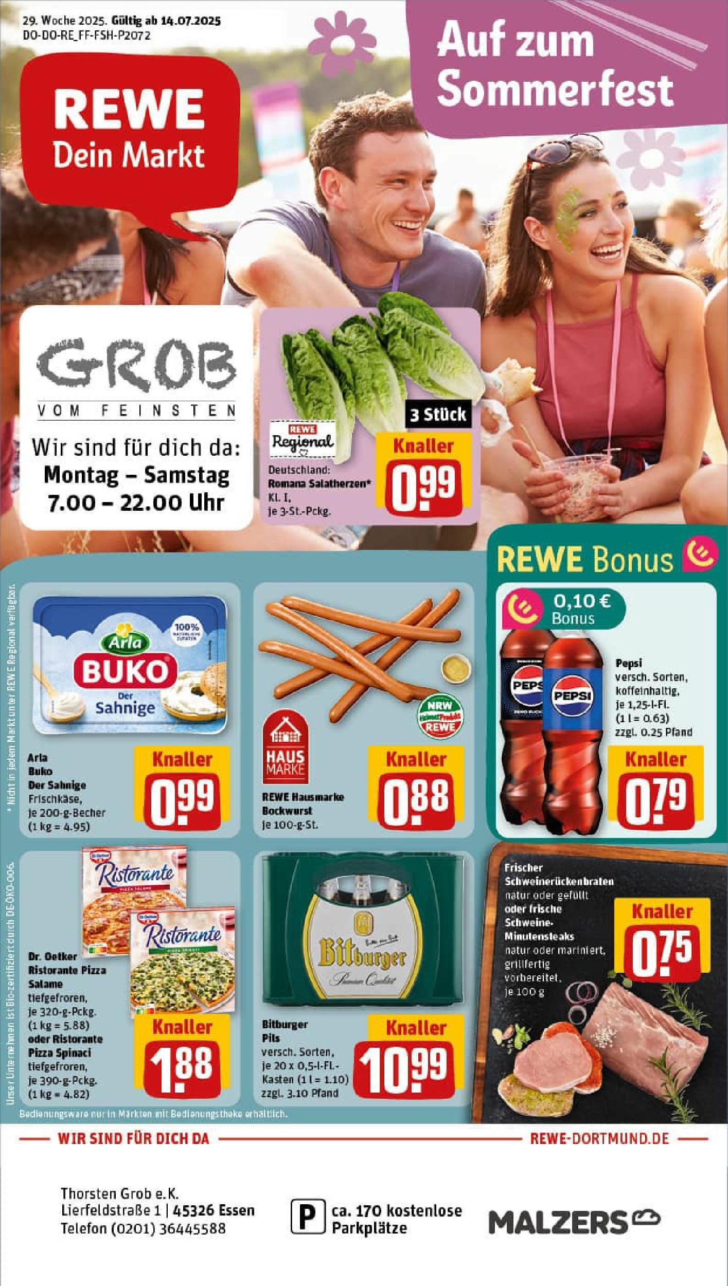 REWE Prospekt ab 14.07.2025 nächste Woche - Prospekt Essen Vorschau von dem Prospekt des Geschäftes Rewe, gültig ab dem 14.07.2025