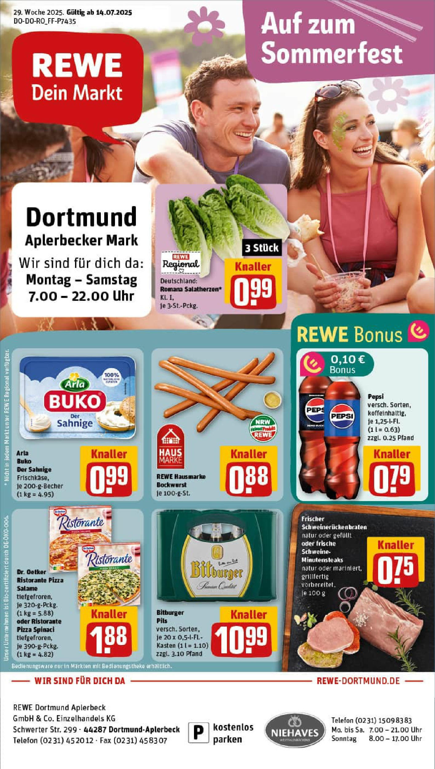 REWE Prospekt ab 14.07.2025 nächste Woche - Prospekt Dortmund Vorschau von dem Prospekt des Geschäftes Rewe, gültig ab dem 14.07.2025