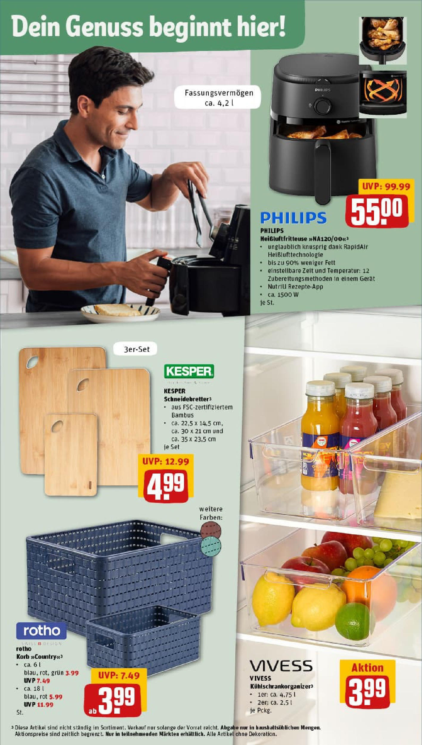 REWE Prospekt ab 13.07.2025 zum Blättern » Angebote | Seite: 28 | Produkte: Philips, Korb, Heißluftfritteuse