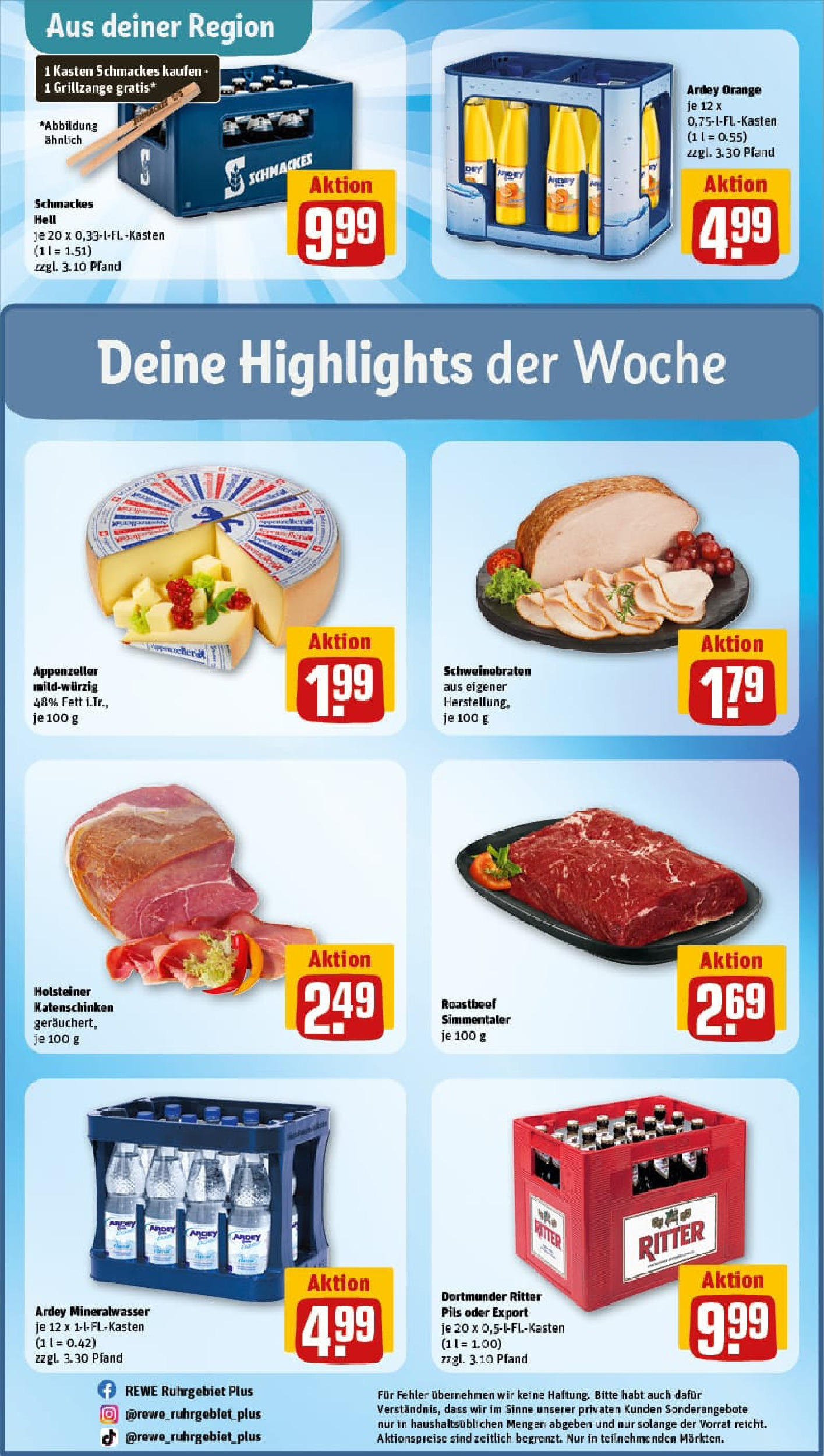 REWE Prospekt ab 14.07.2025 zum Blättern » Angebote | Seite: 28 | Produkte: Pils, Mineralwasser, Roastbeef