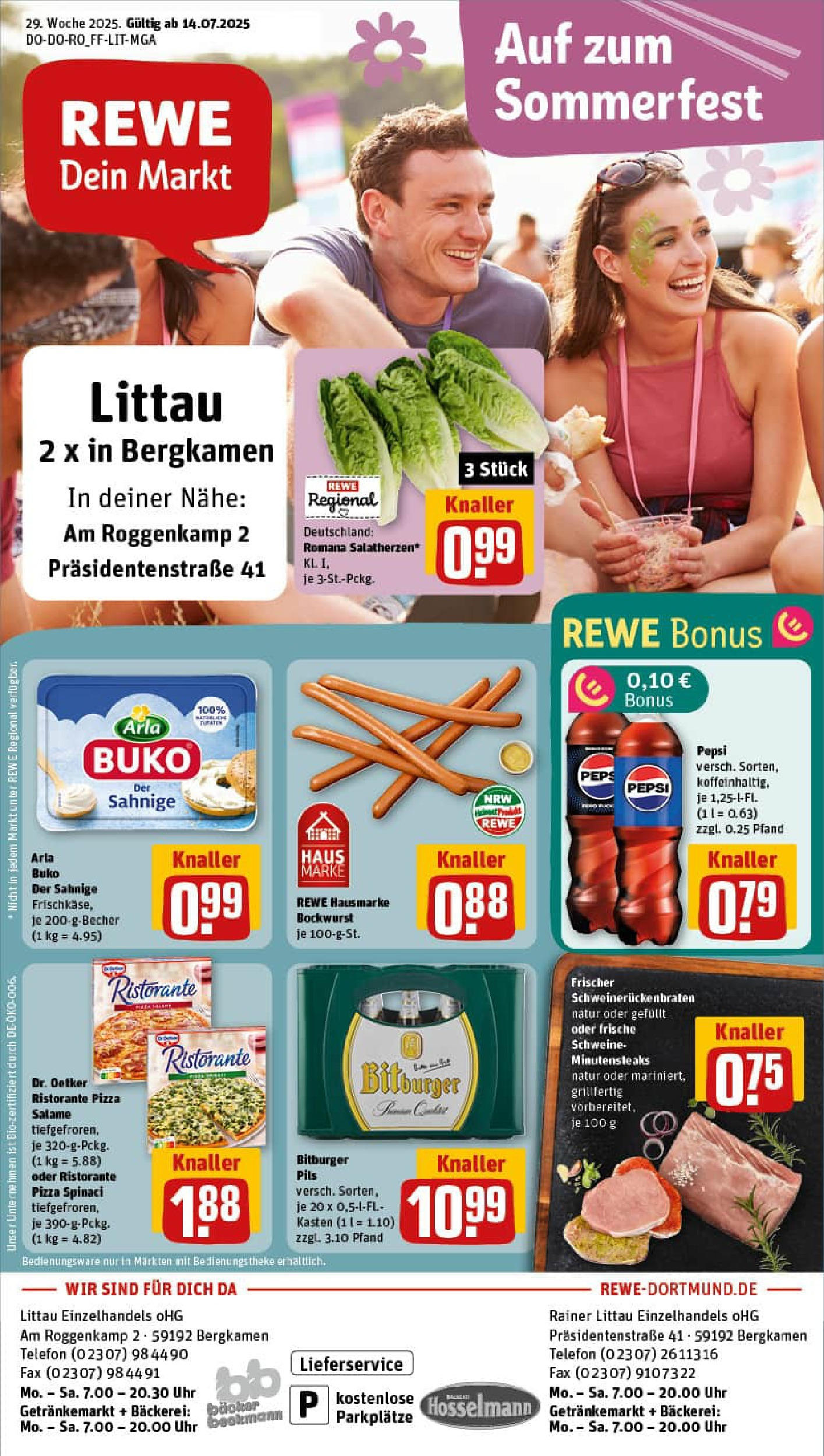REWE Prospekt ab 13.07.2025 zum Blättern » Angebote | Seite: 1 | Produkte: Ristorante, Bäckerei, Telefon, Uhr