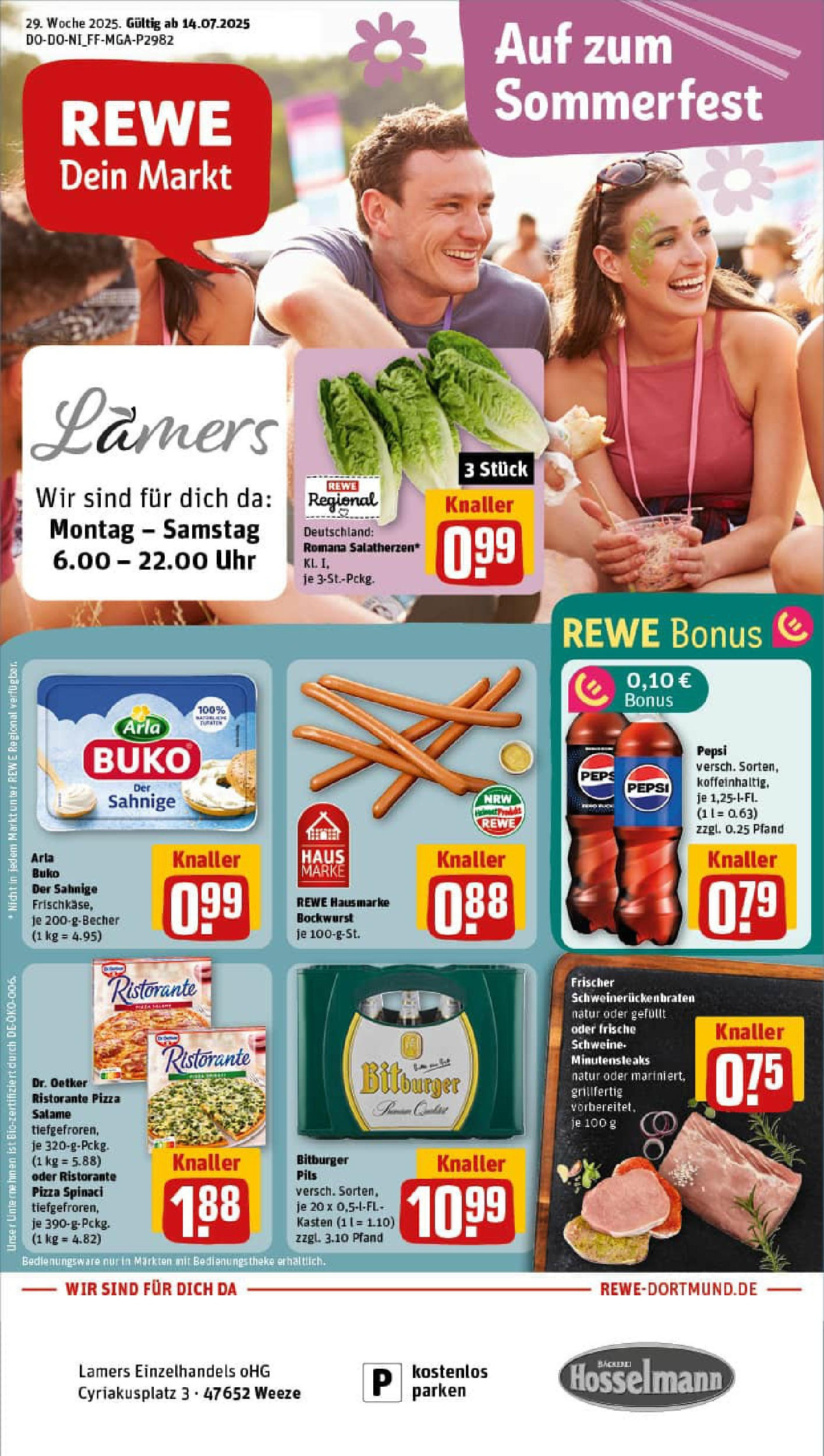 REWE Prospekt ab 13.07.2025 zum Blättern » Angebote | Seite: 2 | Produkte: Ristorante, Pils, Arla buko, Pepsi
