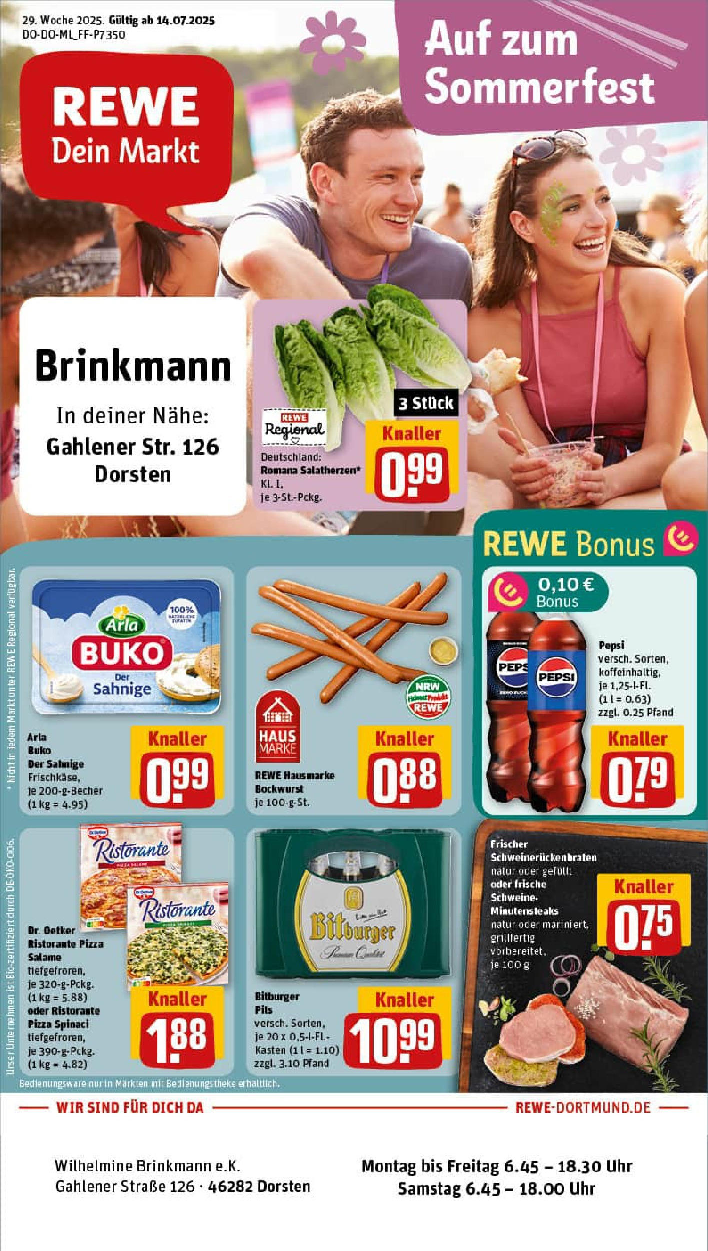 REWE Prospekt ab 13.07.2025 nächste Woche - Prospekt Dorsten Vorschau von dem Prospekt des Geschäftes Rewe, gültig ab dem 13.07.2025