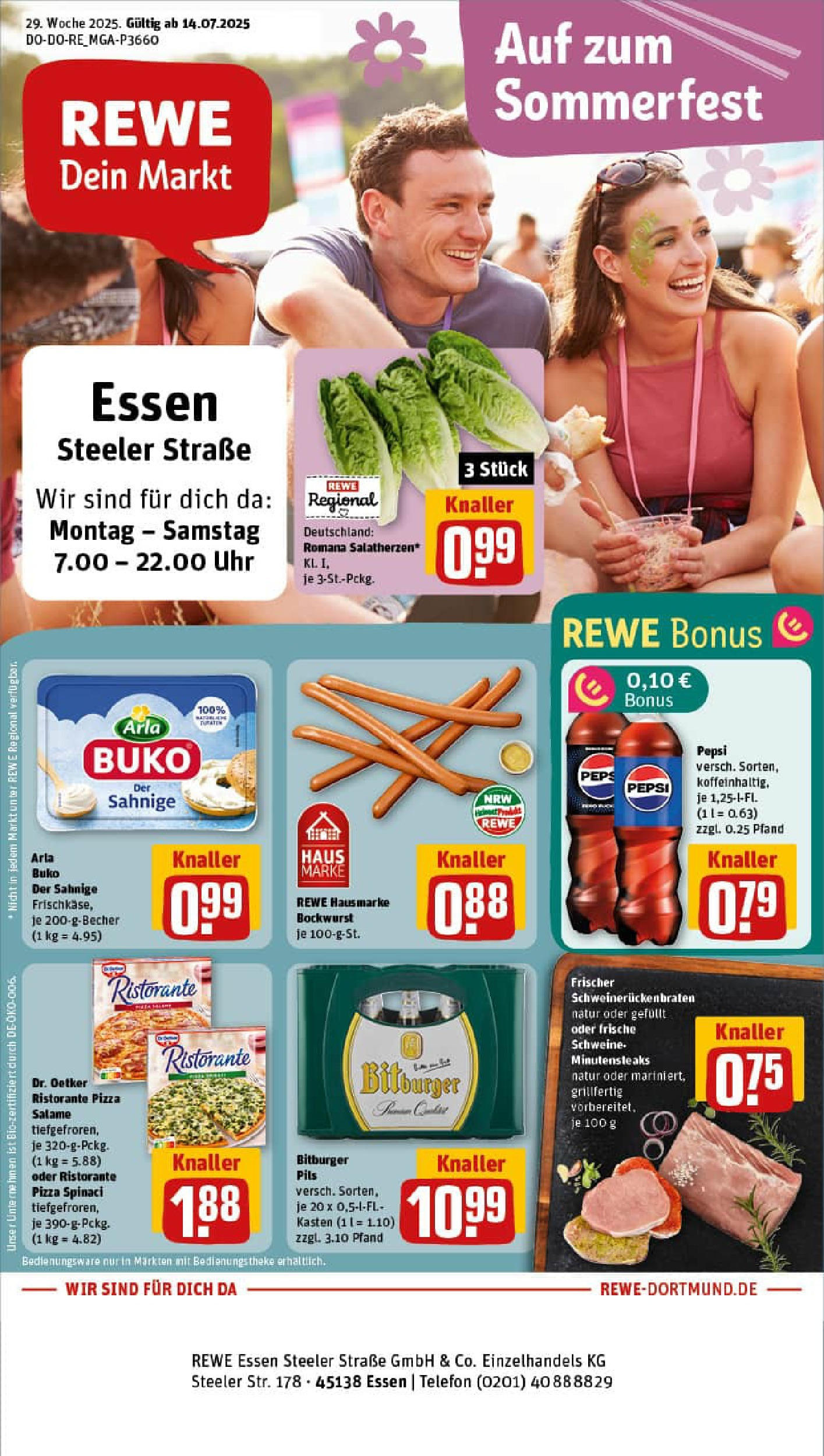 REWE Prospekt ab 14.07.2025 nächste Woche - Prospekt Essen Vorschau von dem Prospekt des Geschäftes Rewe, gültig ab dem 14.07.2025