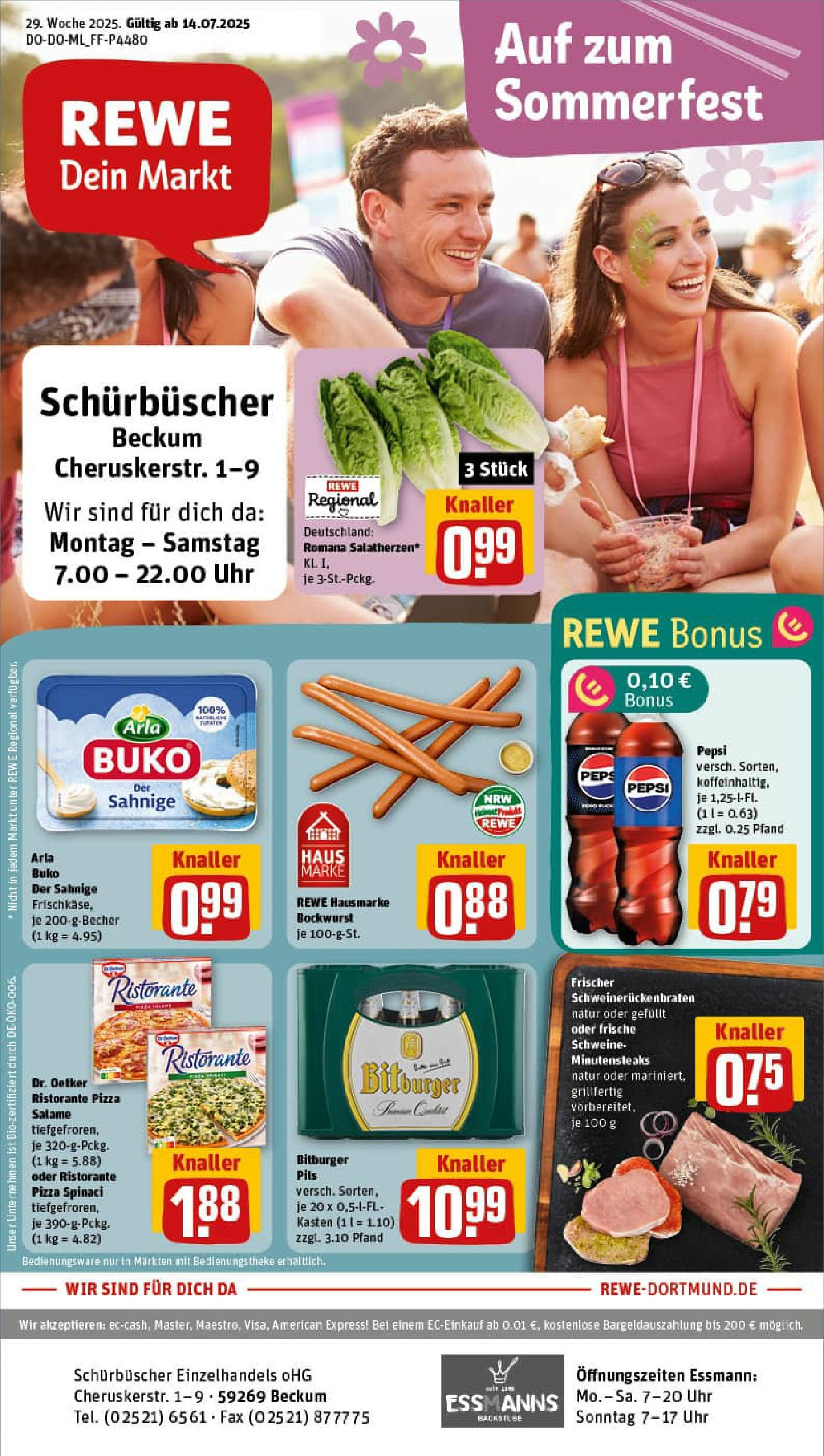 REWE Prospekt ab 13.07.2025 zum Blättern » Angebote | Seite: 1 | Produkte: Ristorante, Theke, Arla buko, Pizza