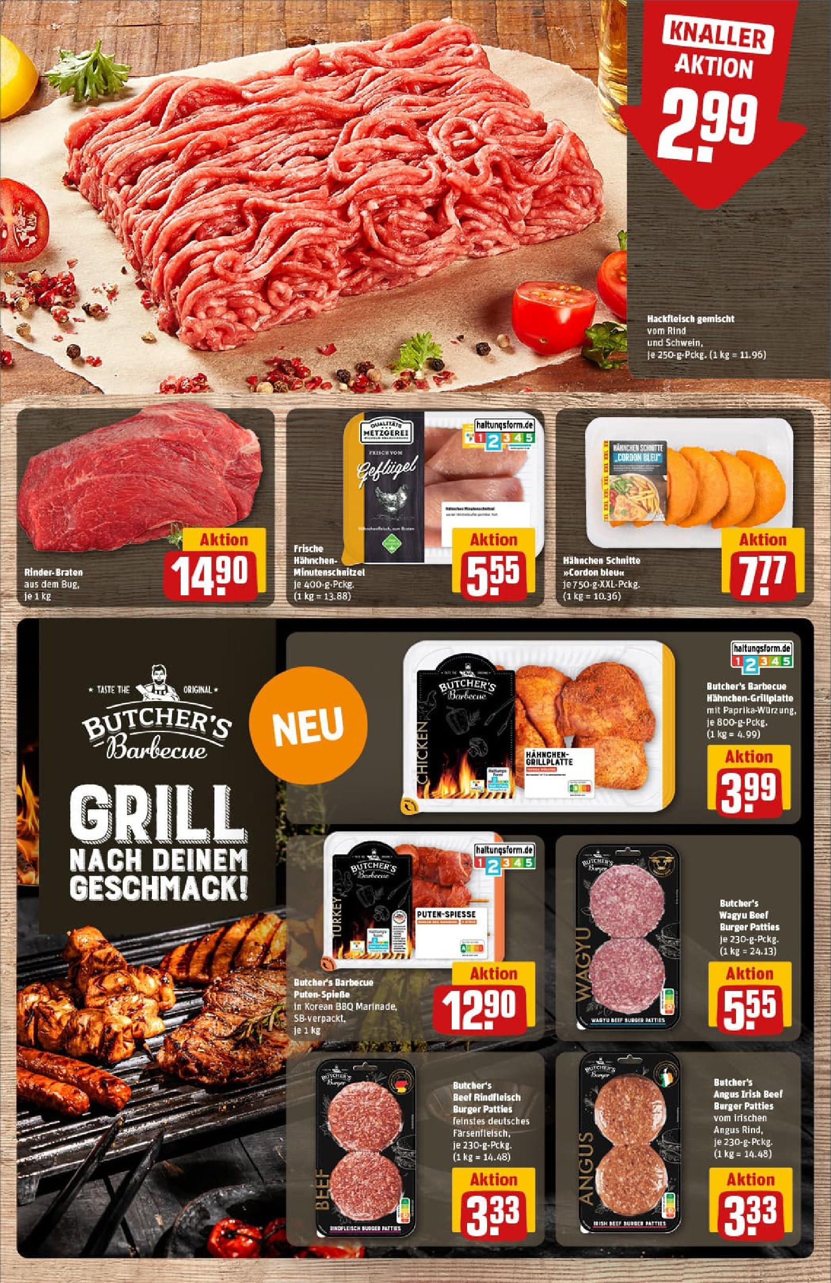 REWE Prospekt ab 13.07.2025 zum Blättern » Angebote | Seite: 9 | Produkte: Rinderbraten, Grill, Hahnchen, Burger