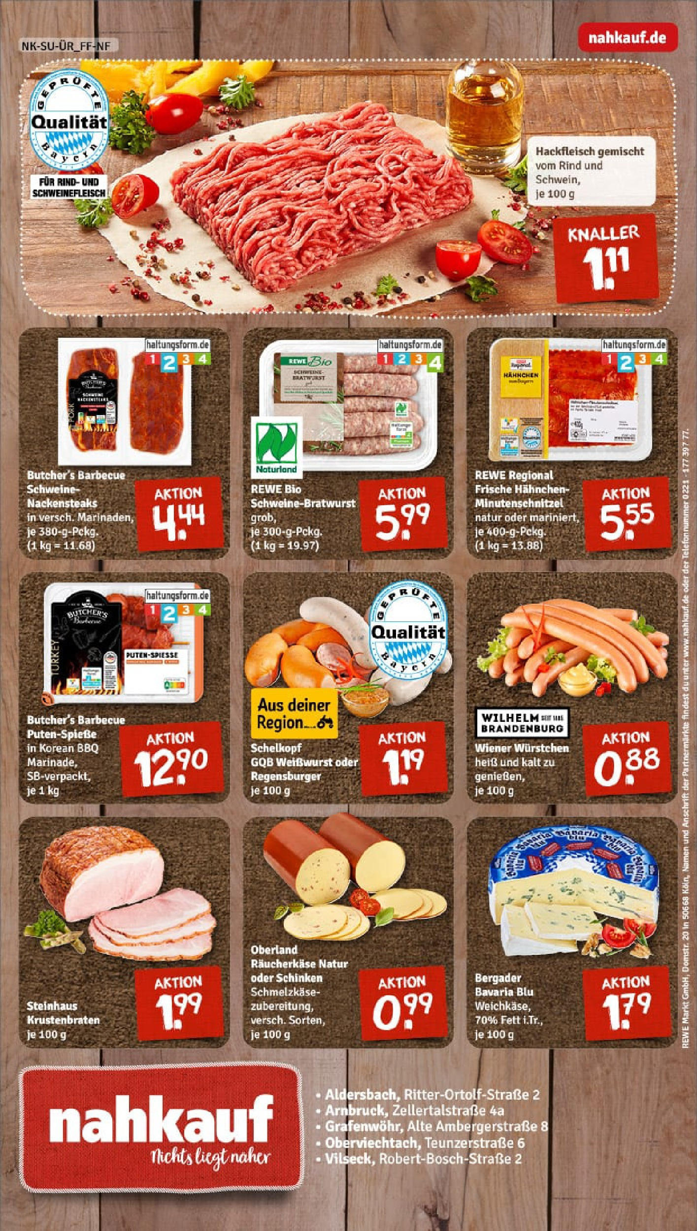 REWE Prospekt ab 14.07.2025 zum Blättern » Angebote | Seite: 8 | Produkte: Nackensteaks, Bratwurst, Weißwurst, Steak