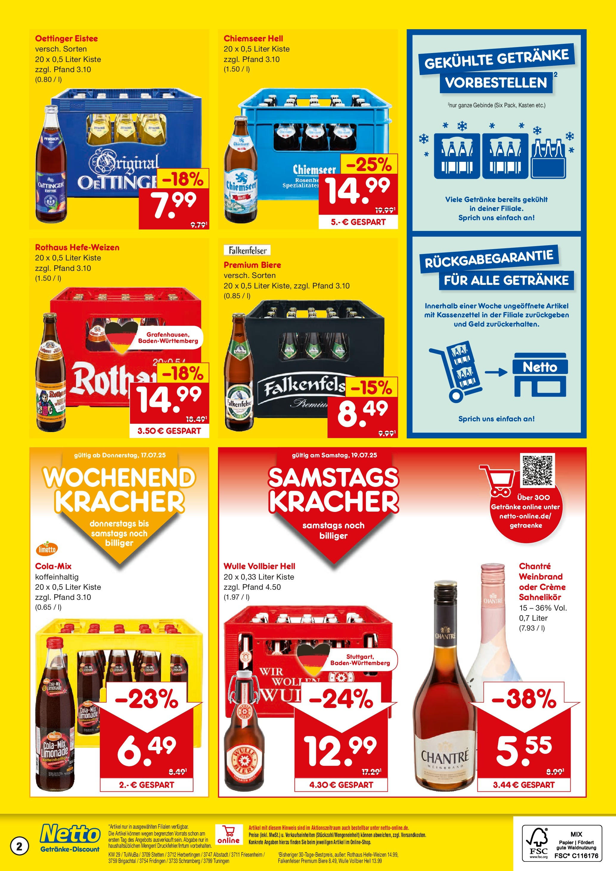 Netto Marken-Discount prospekt Fridingen	 (ab 13.07.2025) » Angebote | Seite: 2 | Produkte: Limonade, Oettinger, Creme, Chantré
