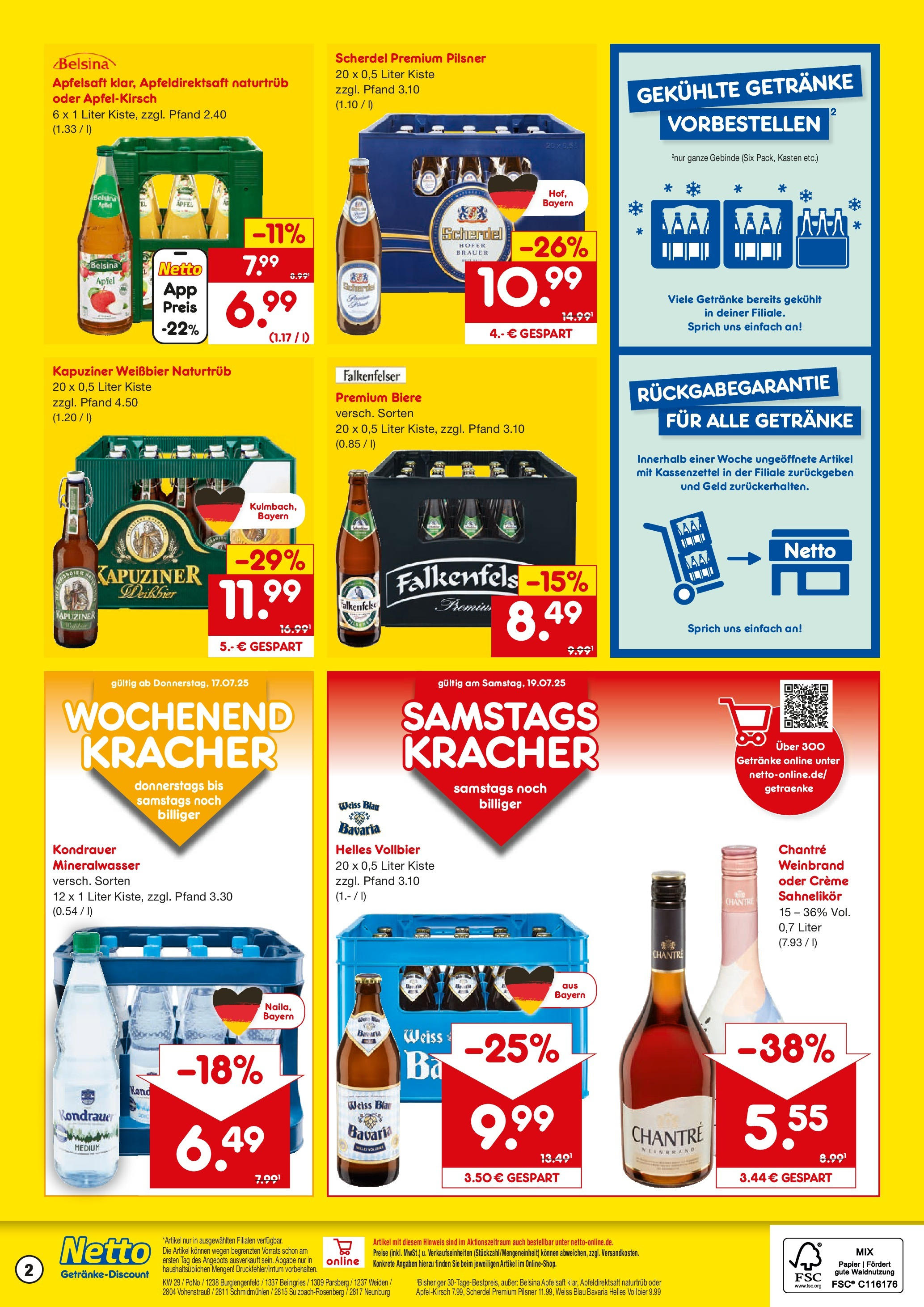 Netto Marken-Discount prospekt Schmidmühlen	 (ab 13.07.2025) » Angebote | Seite: 2 | Produkte: Äpfel, Mineralwasser, Apple, Chantré