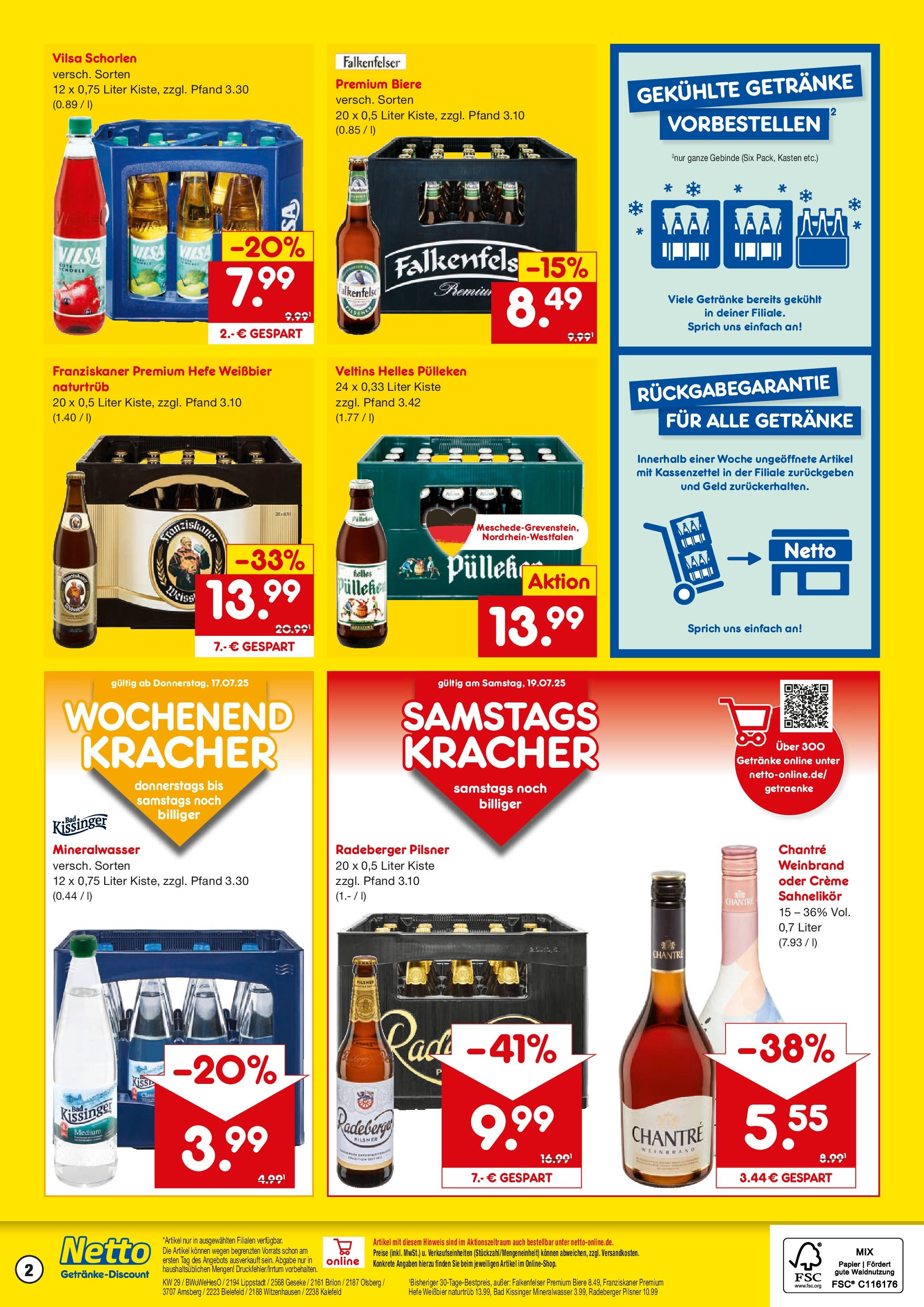 Netto Marken-Discount prospekt Lippstadt	 (ab 13.07.2025) » Angebote | Seite: 2 | Produkte: Helles pulleken, Bad, Creme, Hefe weissbier