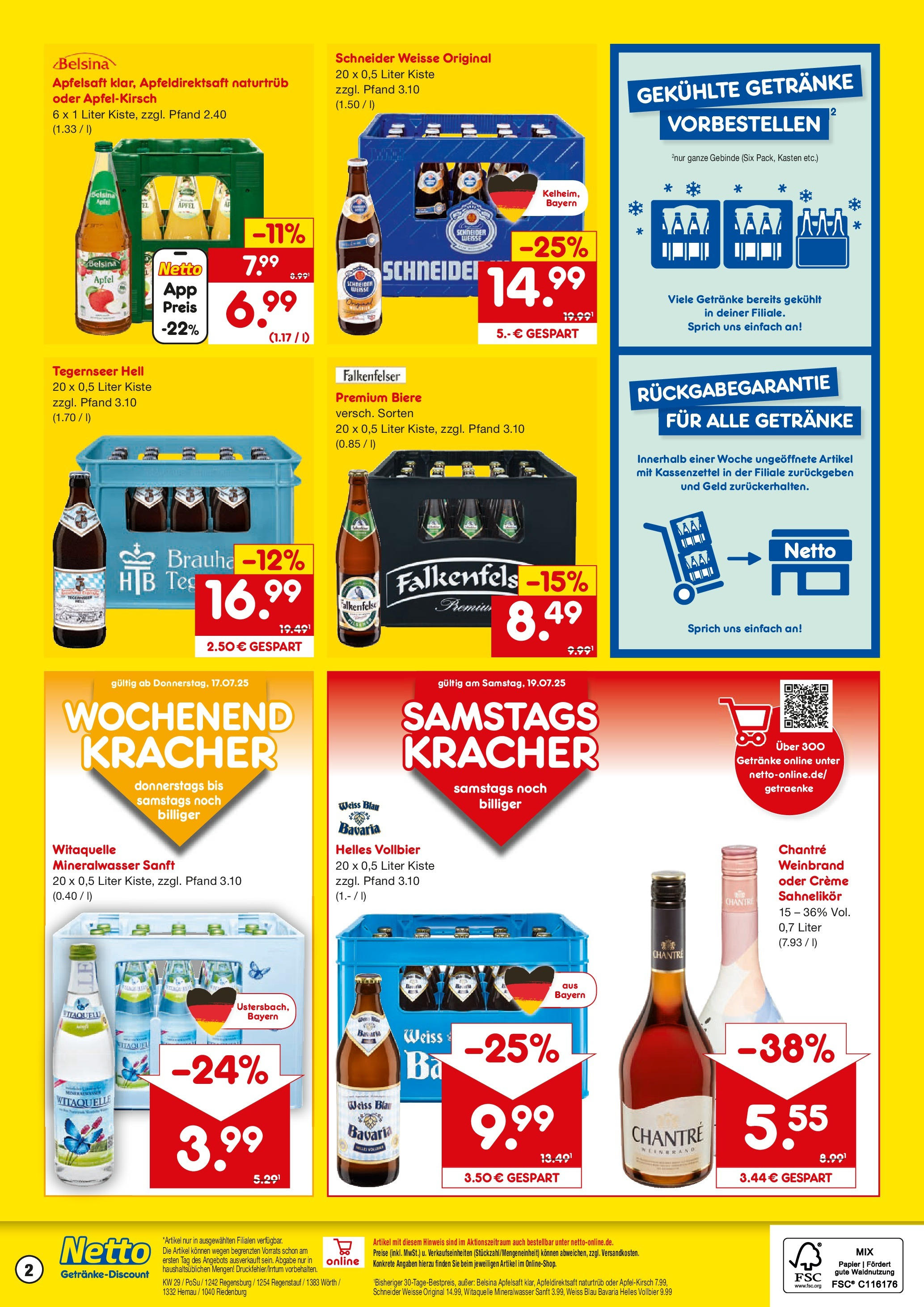 Netto Marken-Discount prospekt Regensburg	 (ab 13.07.2025) » Angebote | Seite: 2 | Produkte: Äpfel, Mineralwasser, Apple, Creme