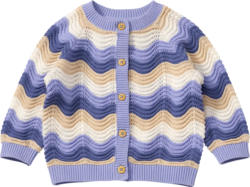 ALANA Strickjacke mit Wellen-Muster und Ajour-Struktur, blau, Gr. 68